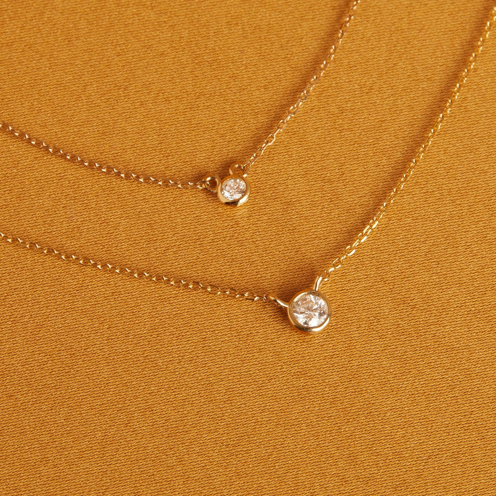 Medium Diamond Bezel Necklace