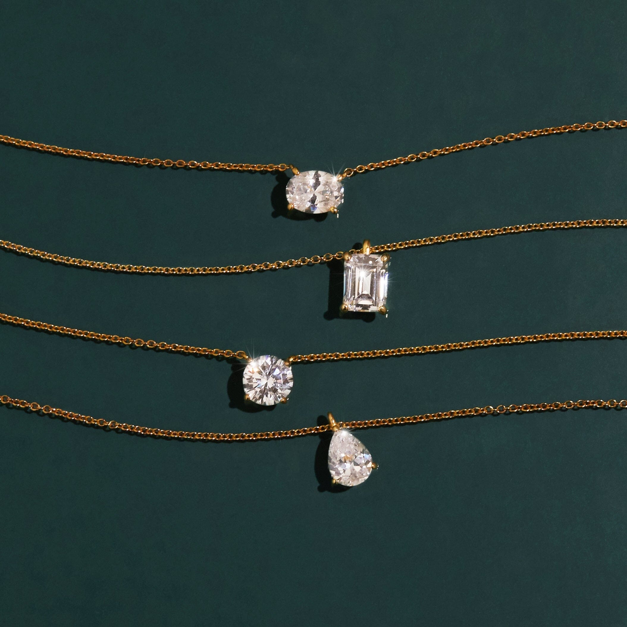 Pear Gemstone Solitaire Necklace