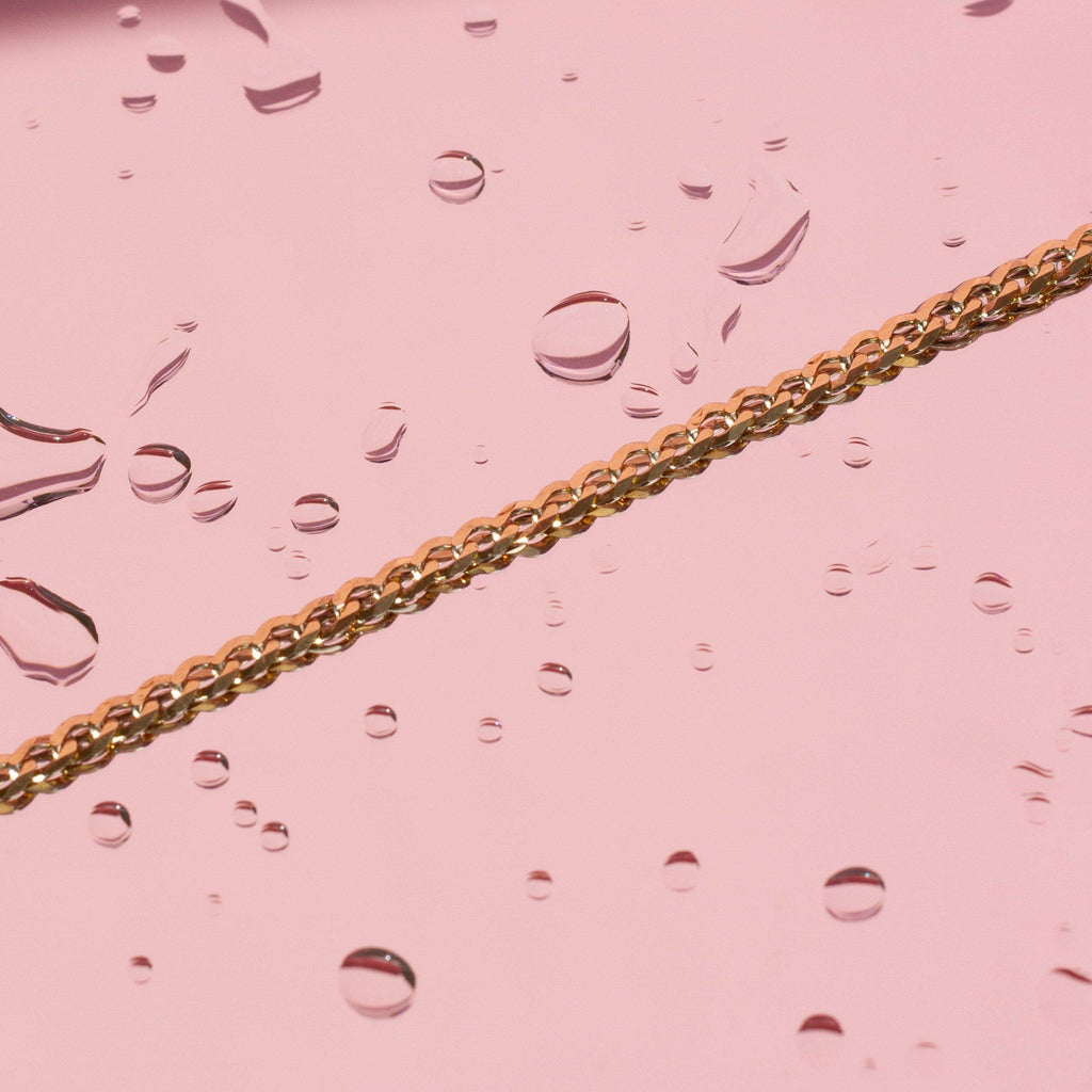 Large Gold Curb Chain Bracelet
