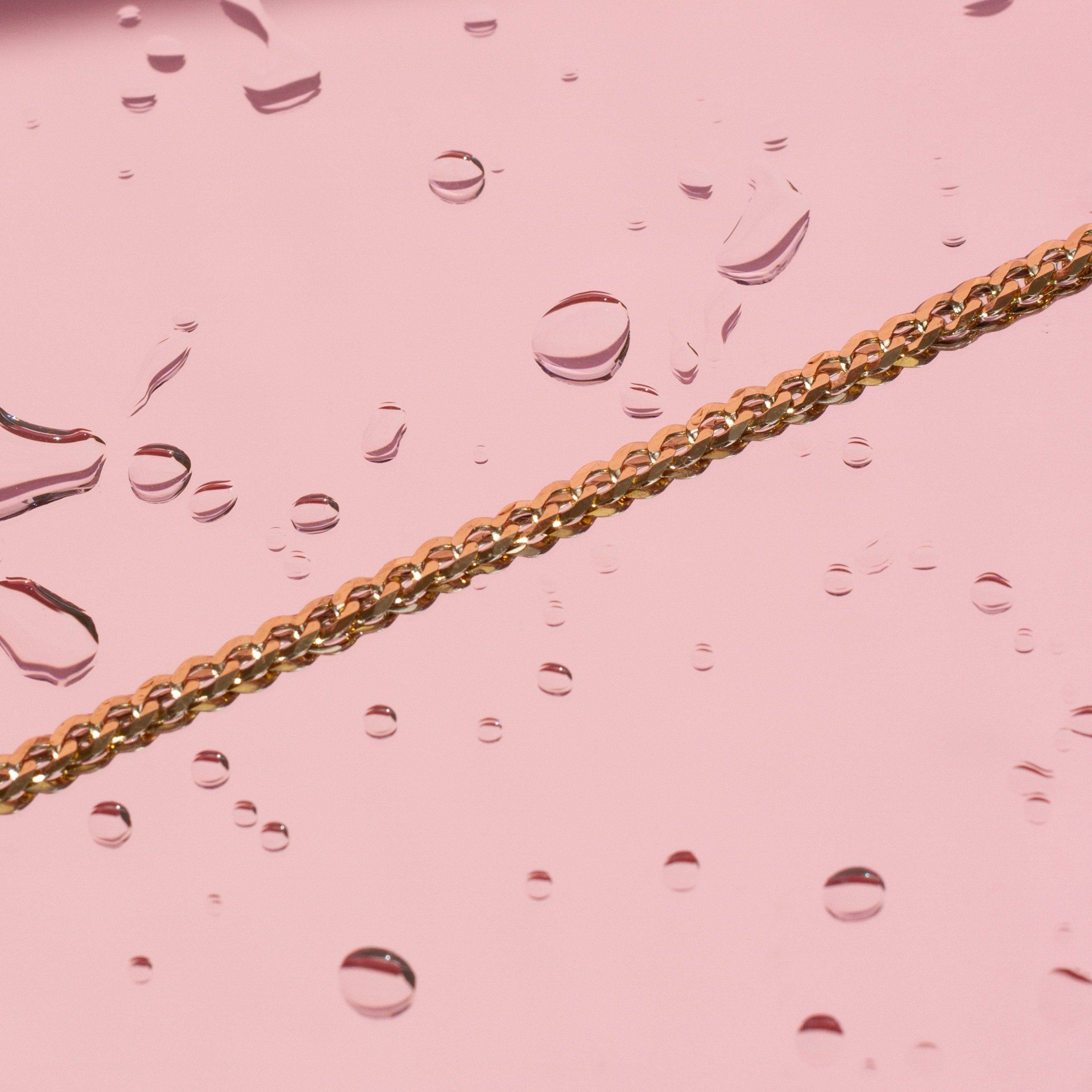 Large Gold Curb Chain Bracelet