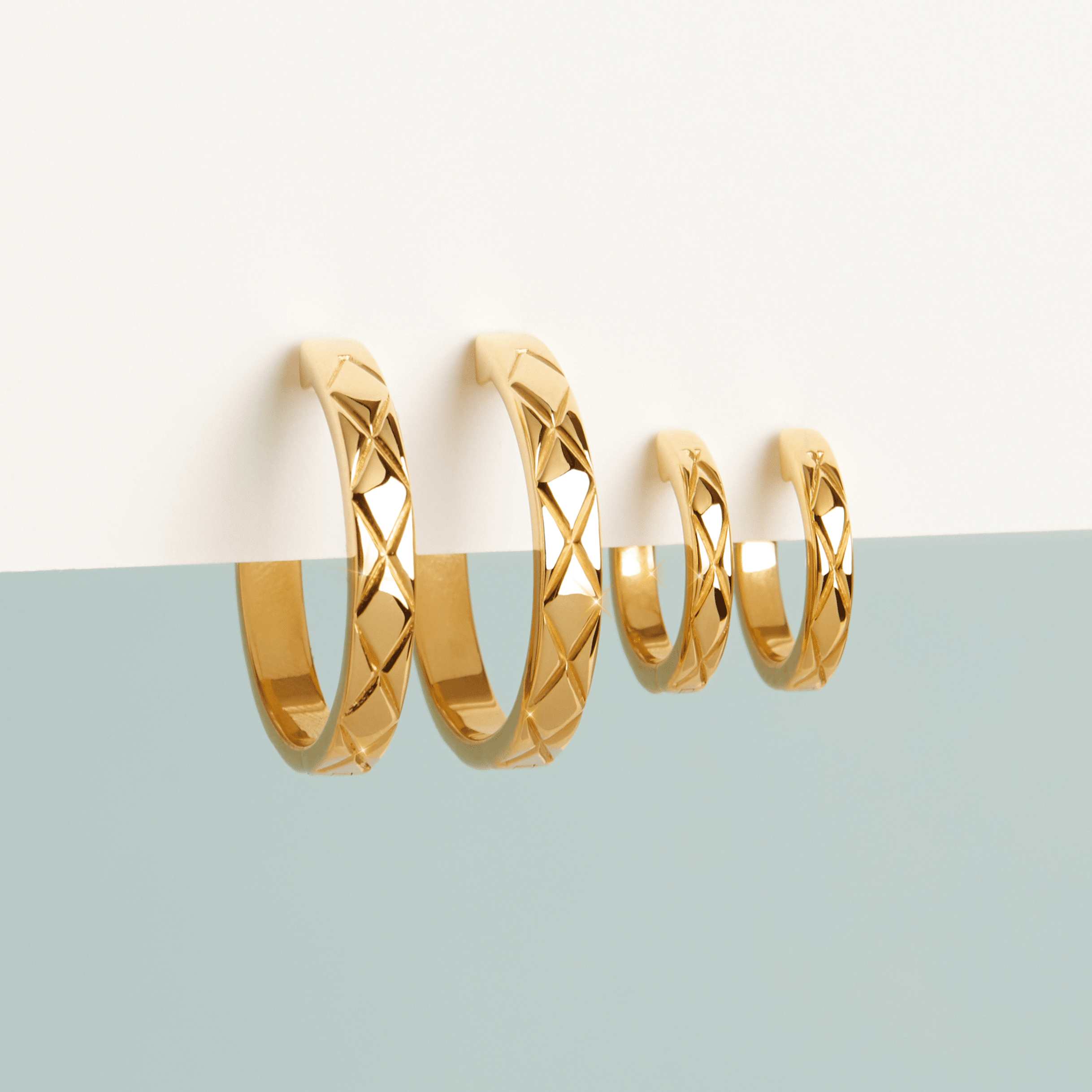 Quilted Gold Huggies