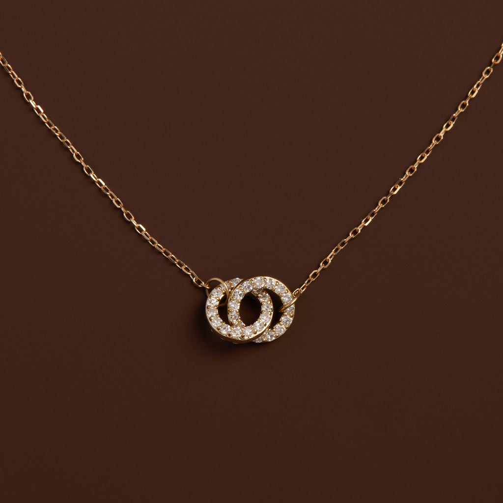 Double Lab Grown Diamond Connection Necklace