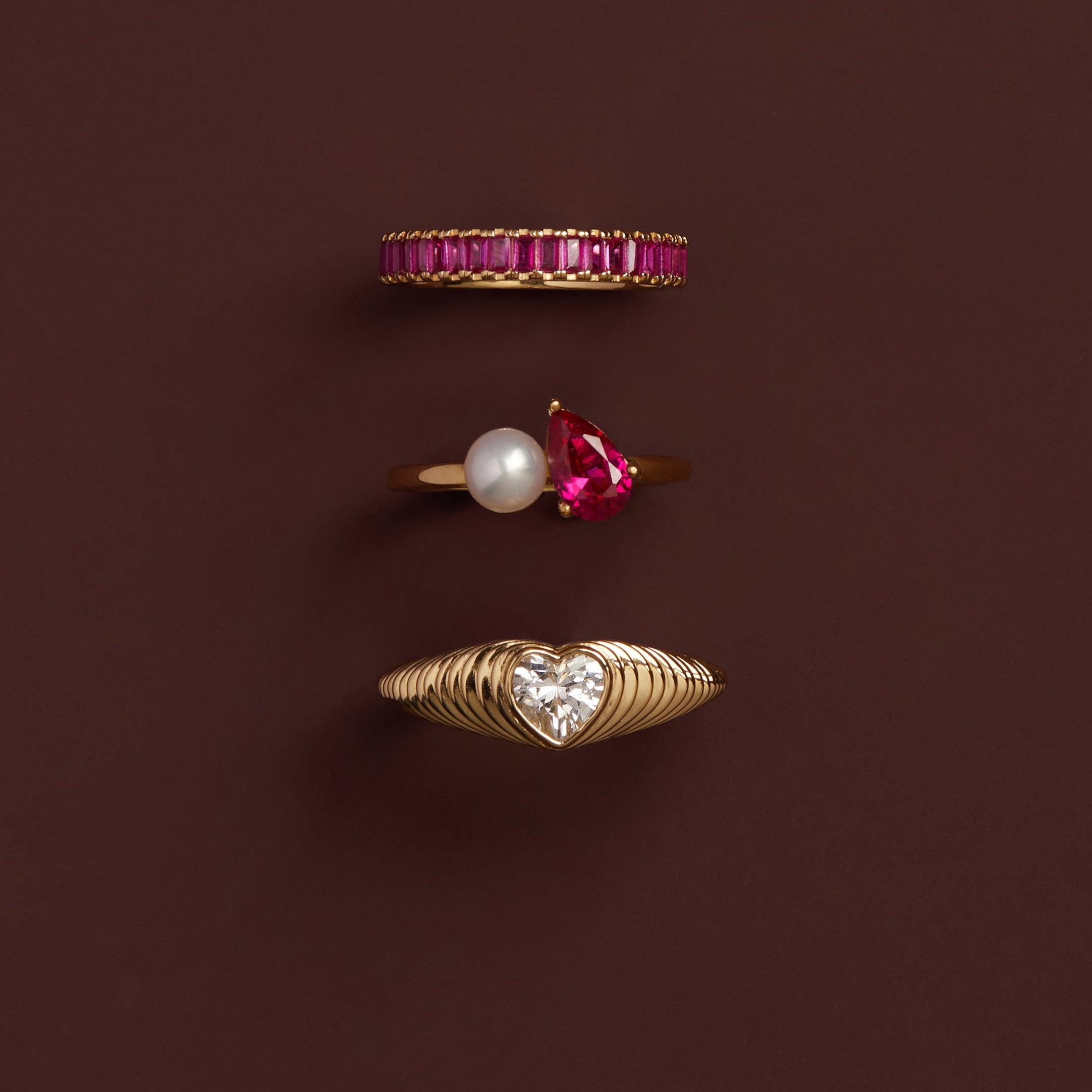 Radiant Heart Art Deco Ring