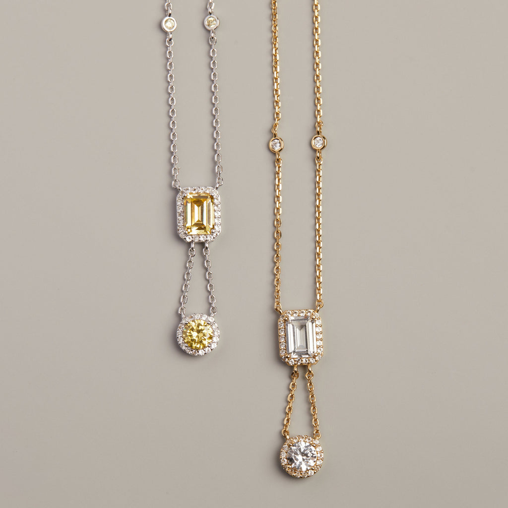 Lab Grown Canary Edwardian Lariat Necklace