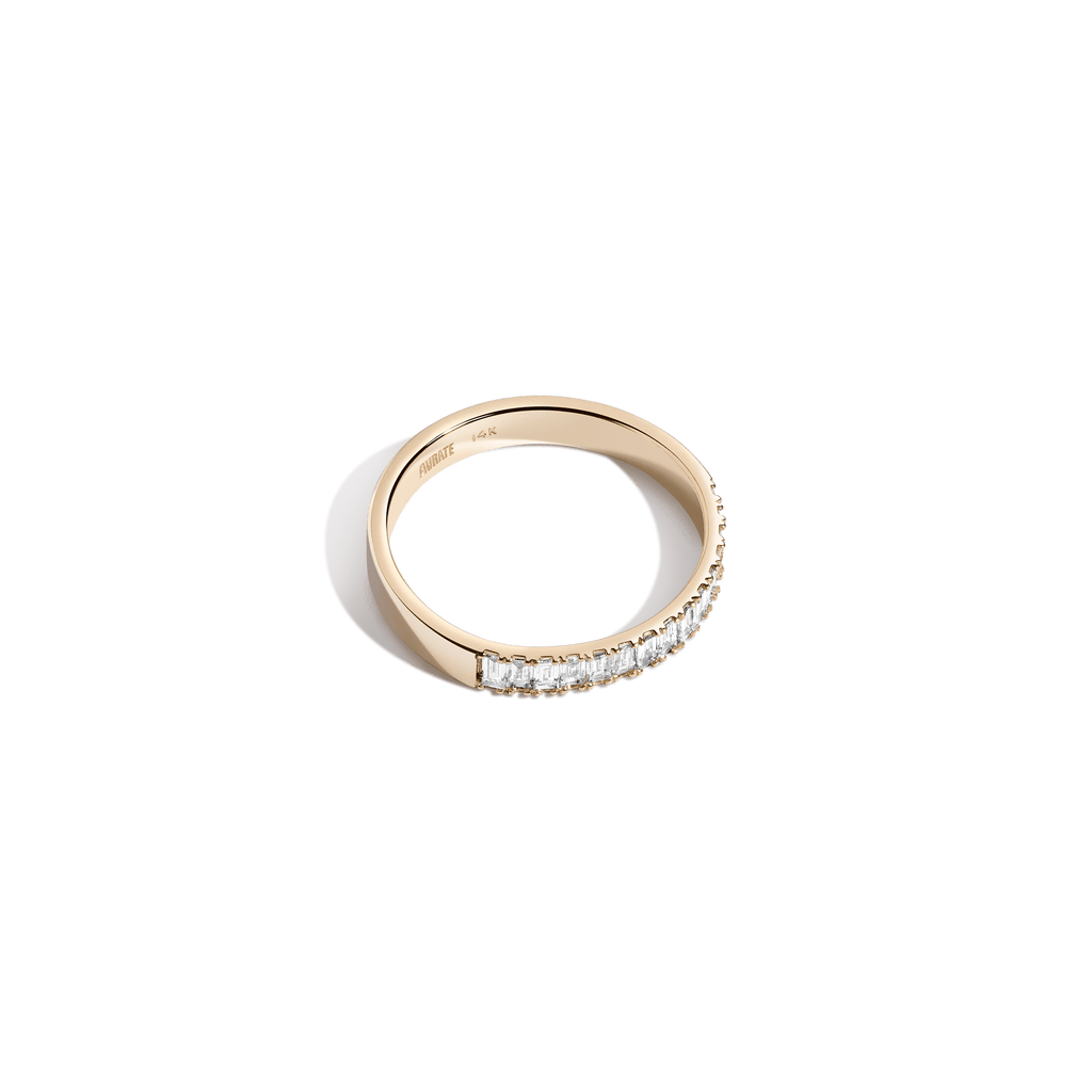Bold Half Diamond Baguette Ring
