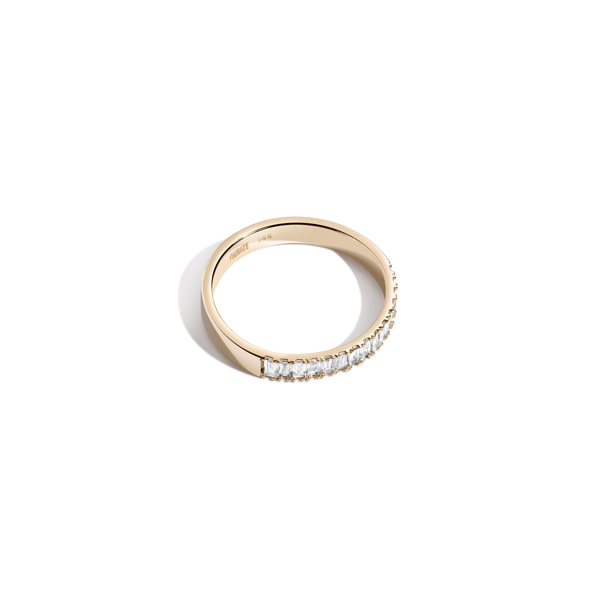 Bold Half Diamond Baguette Ring