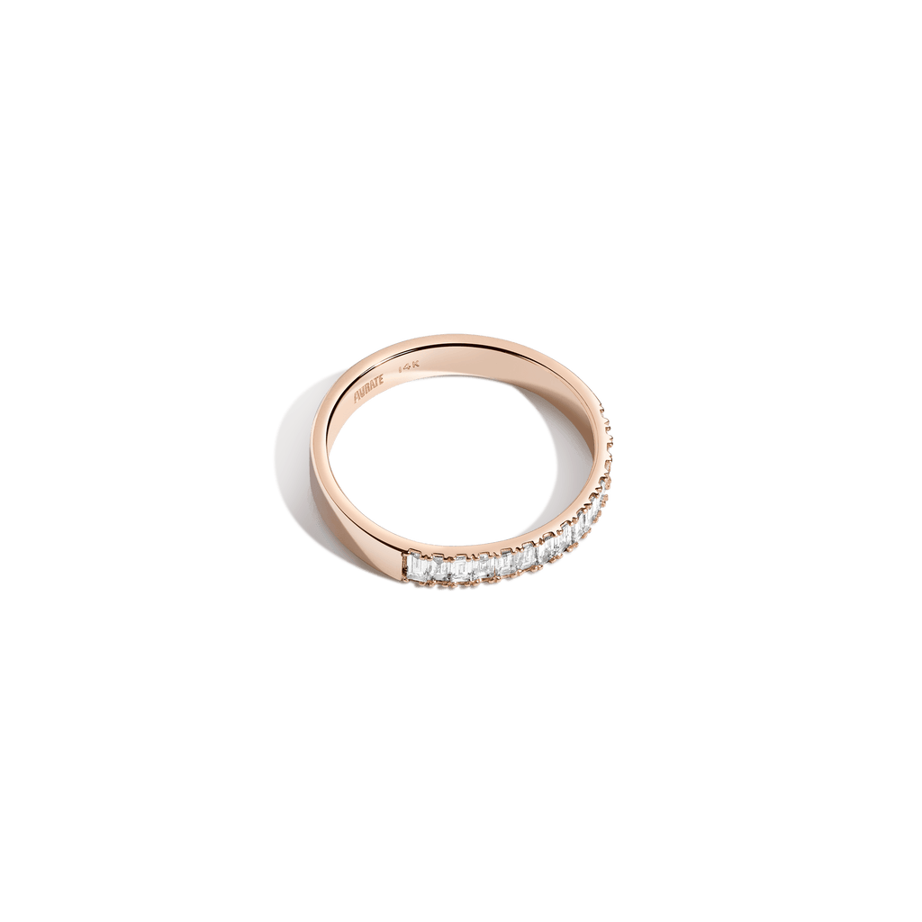 Bold Half Diamond Baguette Ring
