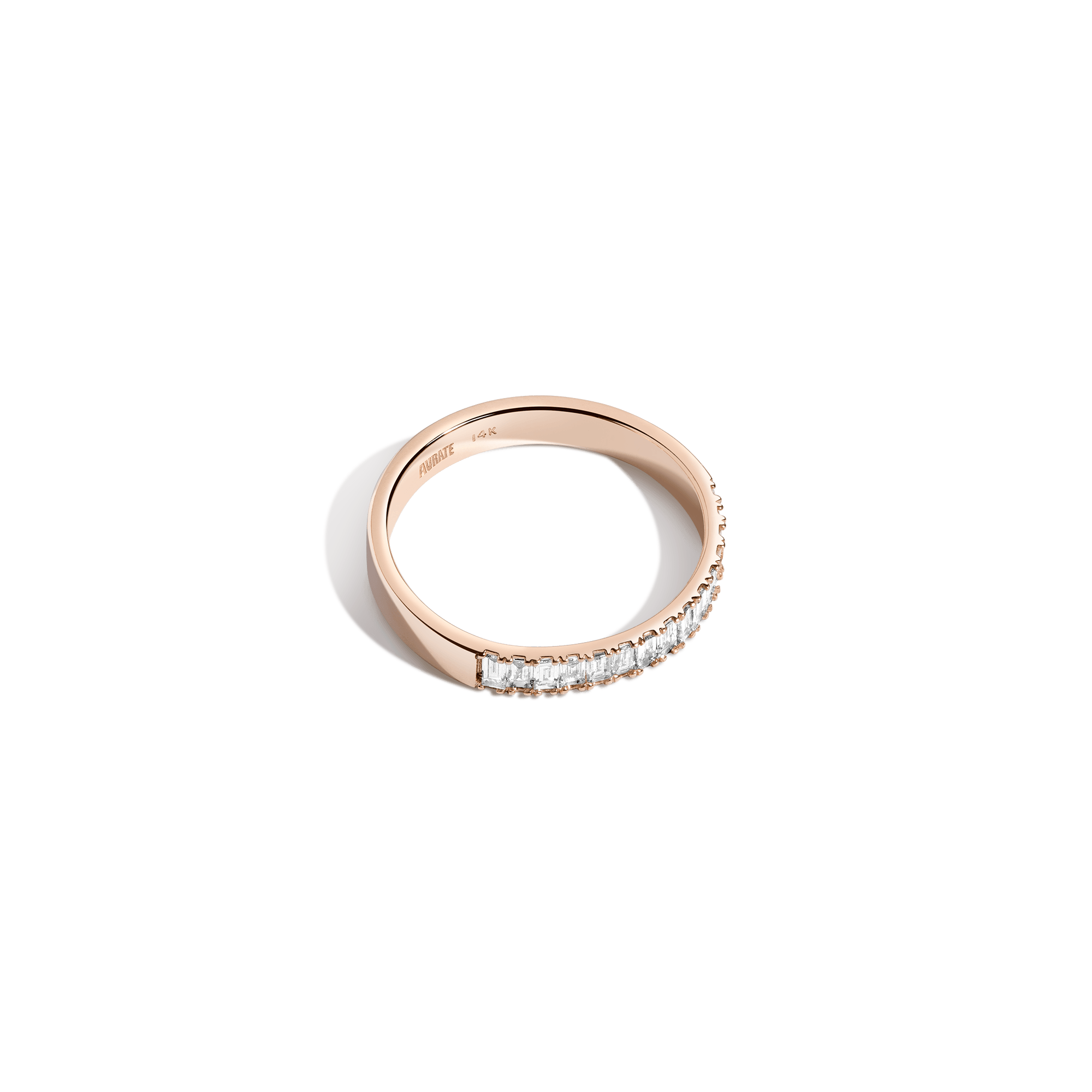 Bold Half Diamond Baguette Ring