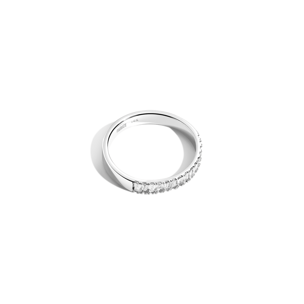 Bold Half Diamond Baguette Ring
