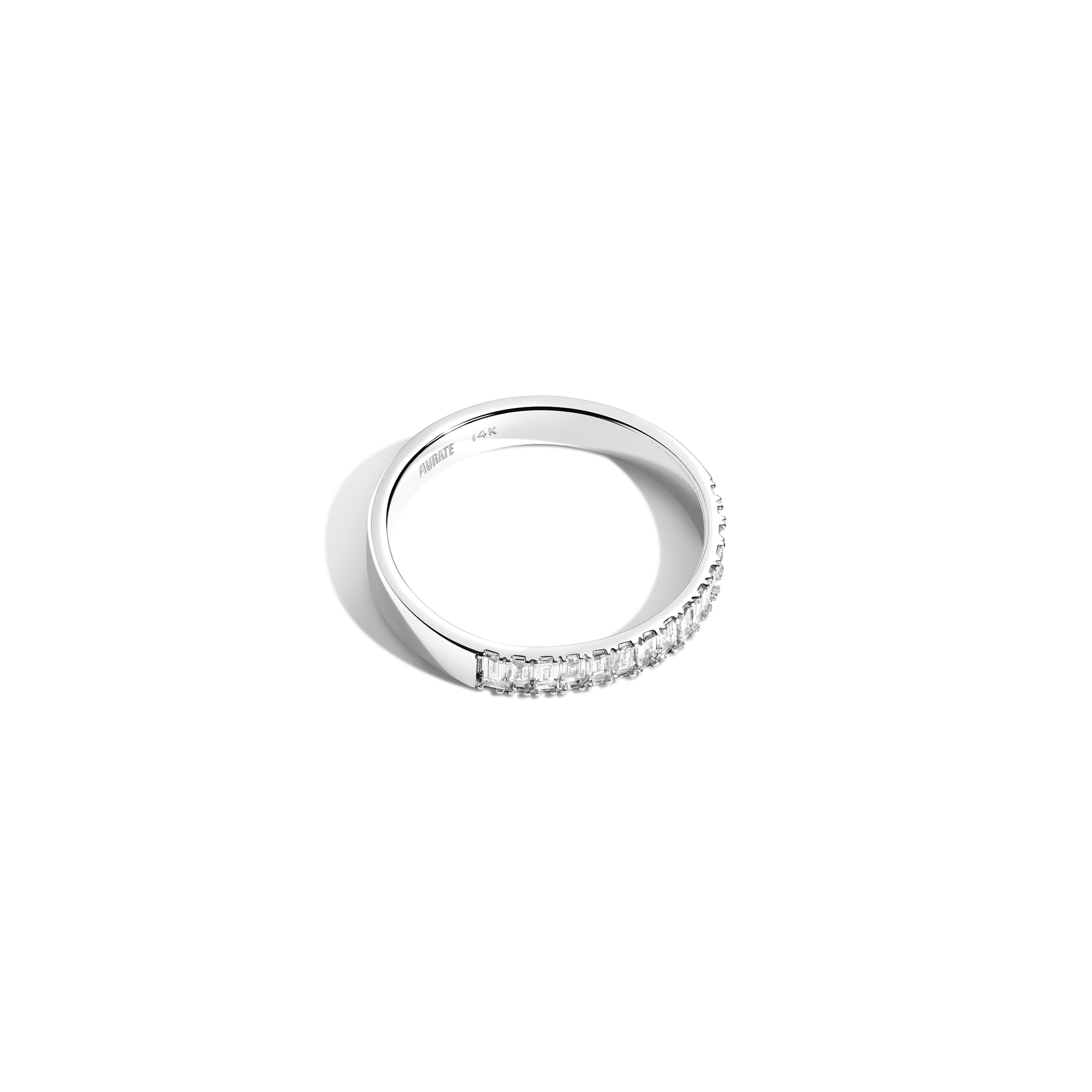 Bold Half Diamond Baguette Ring