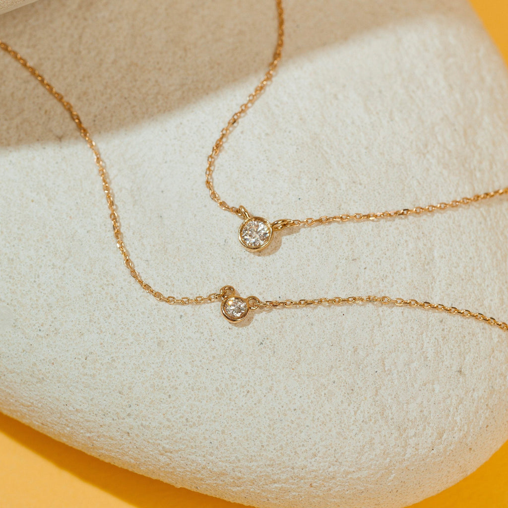 Medium Diamond Bezel Necklace