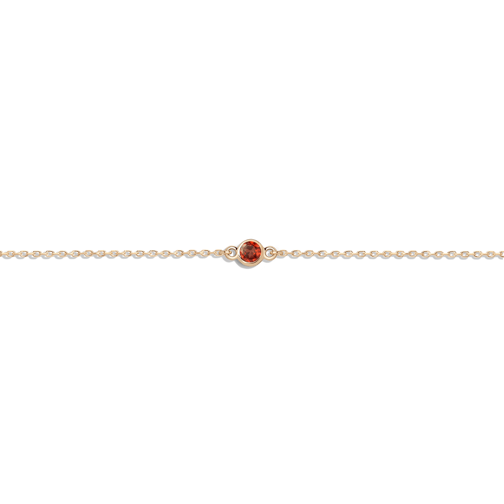 Birthstone Bracelet Garnet - Jan 14K 18K Yellow Gold First