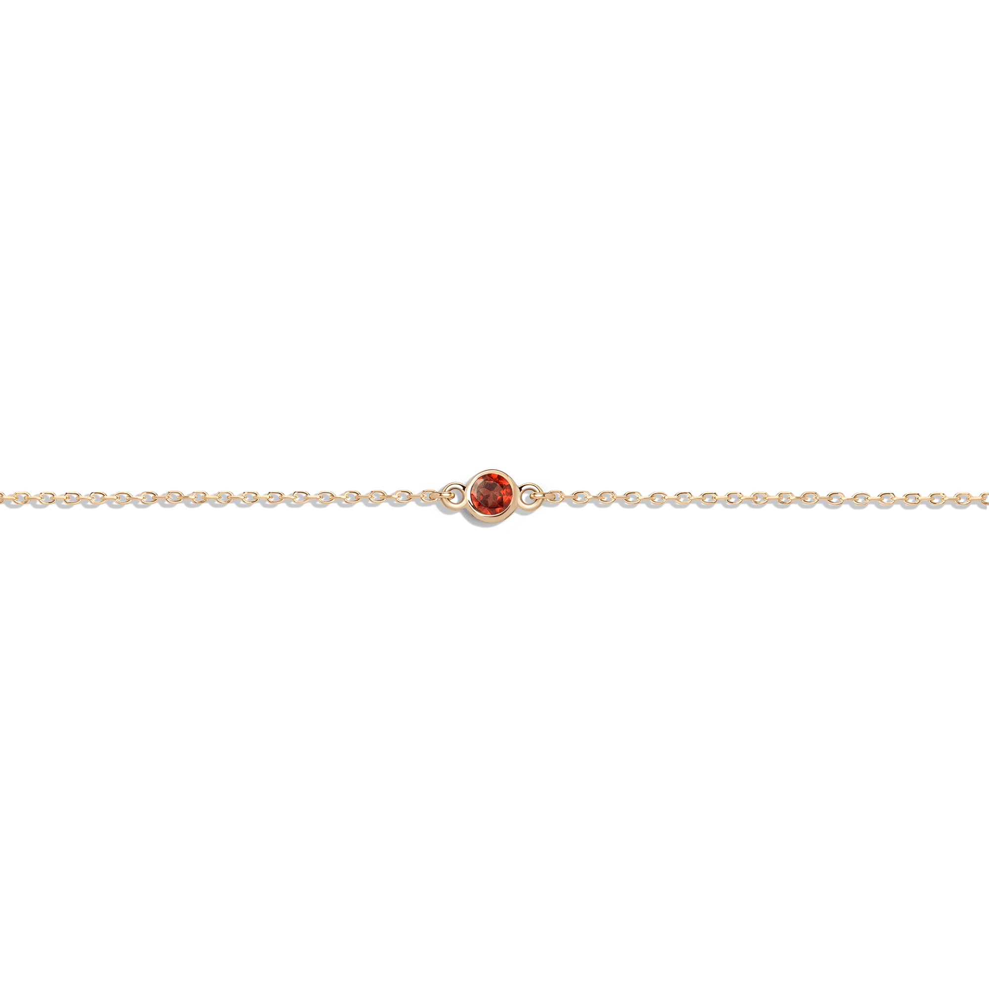 Birthstone Bracelet Garnet - Jan 14K 18K Yellow Gold First
