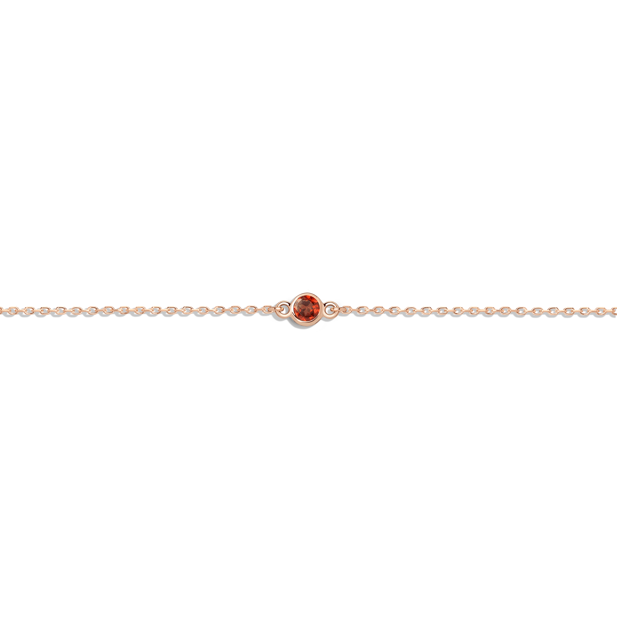 Birthstone Bracelet Garnet - Jan 14K 18K Rose Gold First