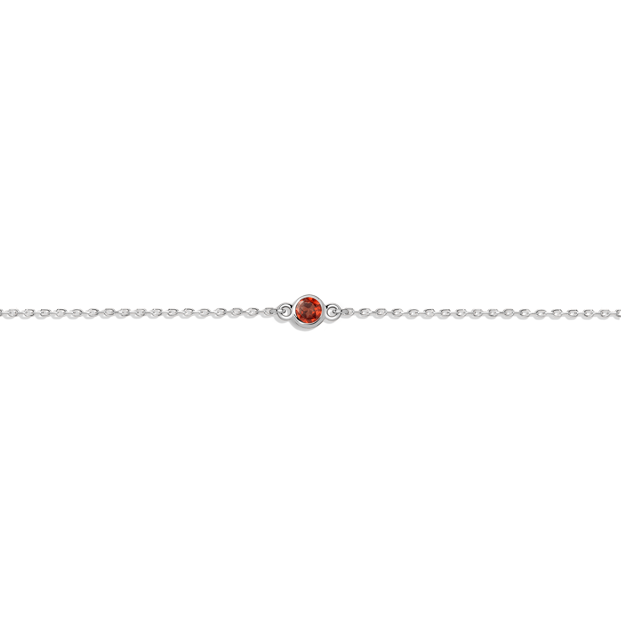 Birthstone Bracelet Garnet - Jan 14K 18K White Gold First