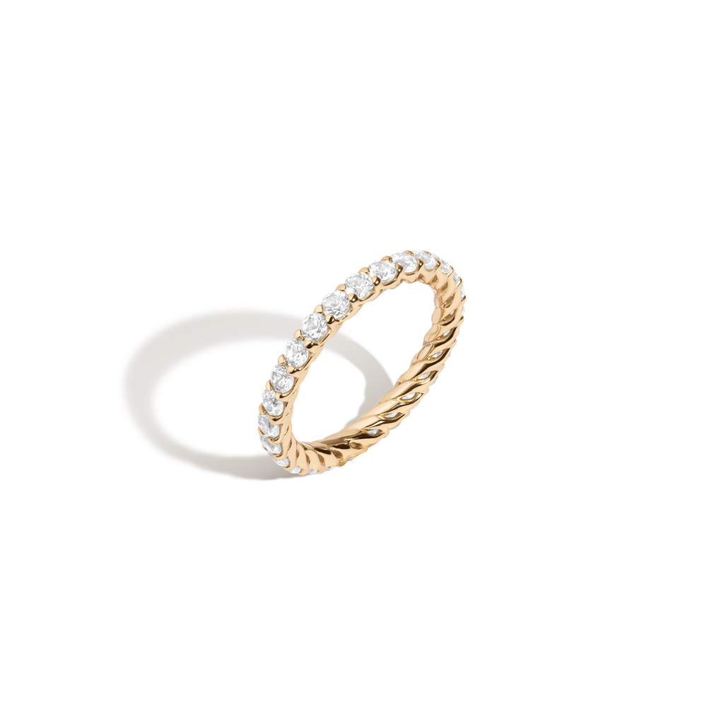 Lab Grown White Sapphire Birthstone Heritage Ring
