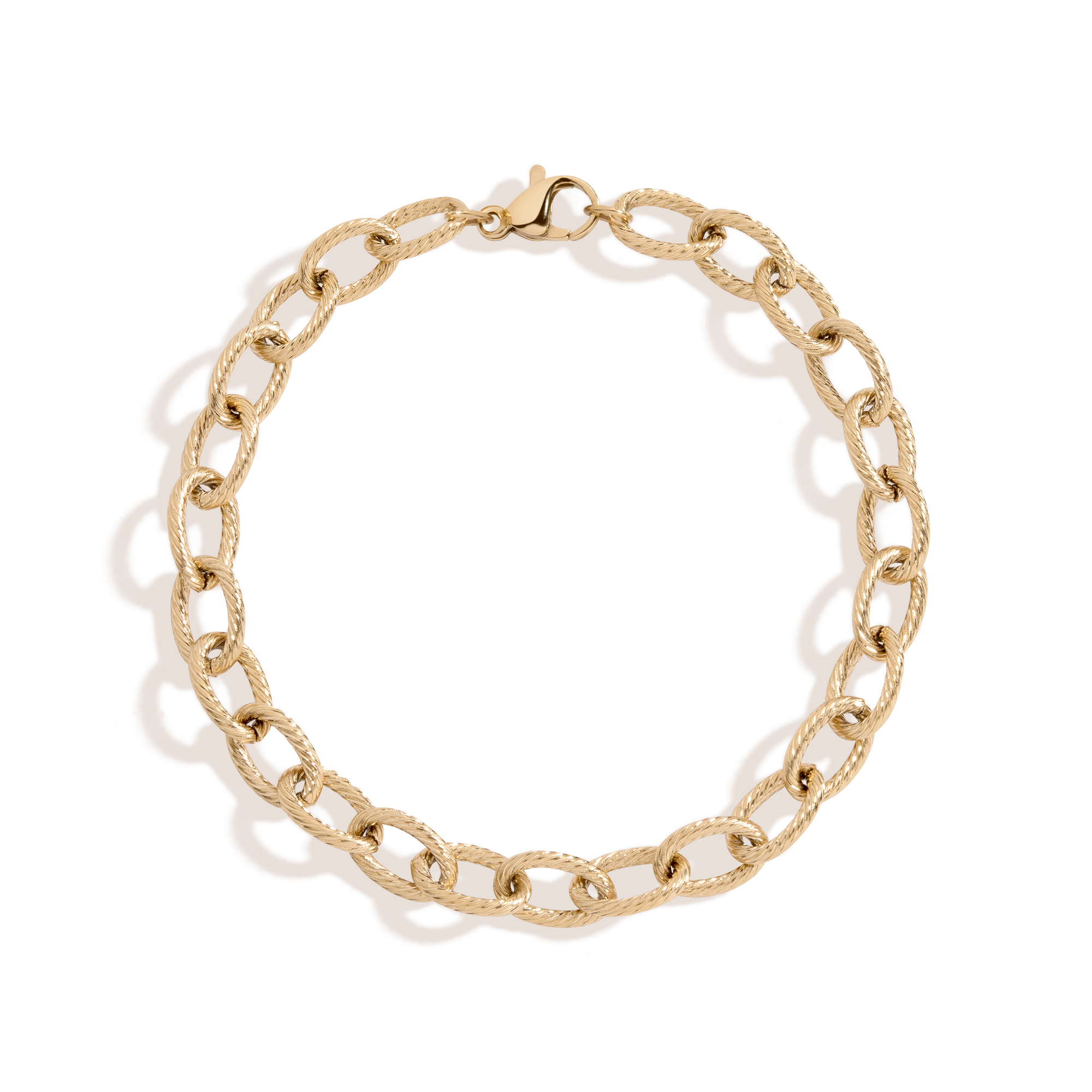 Link Chain Bracelet Stainless Steel Yellow Gold 6.5in 7in 7.5in First
