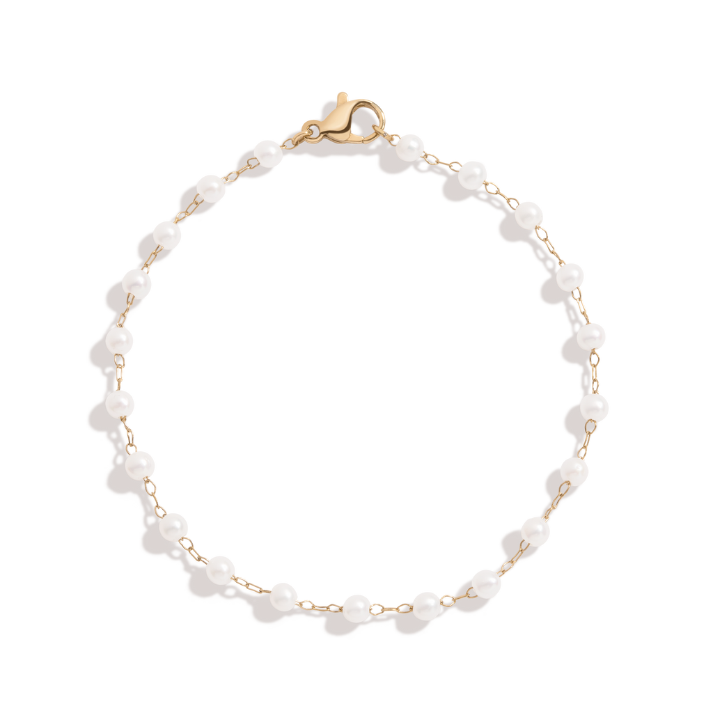 Pearl Vine Bracelet Stainless Steel Yellow Gold 6.5in 7in 7.5in First