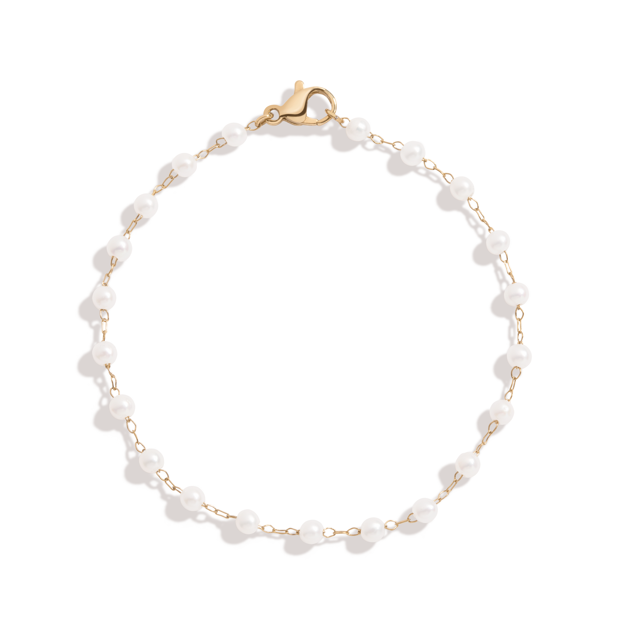 Pearl Vine Bracelet Stainless Steel Yellow Gold 6.5in 7in 7.5in First