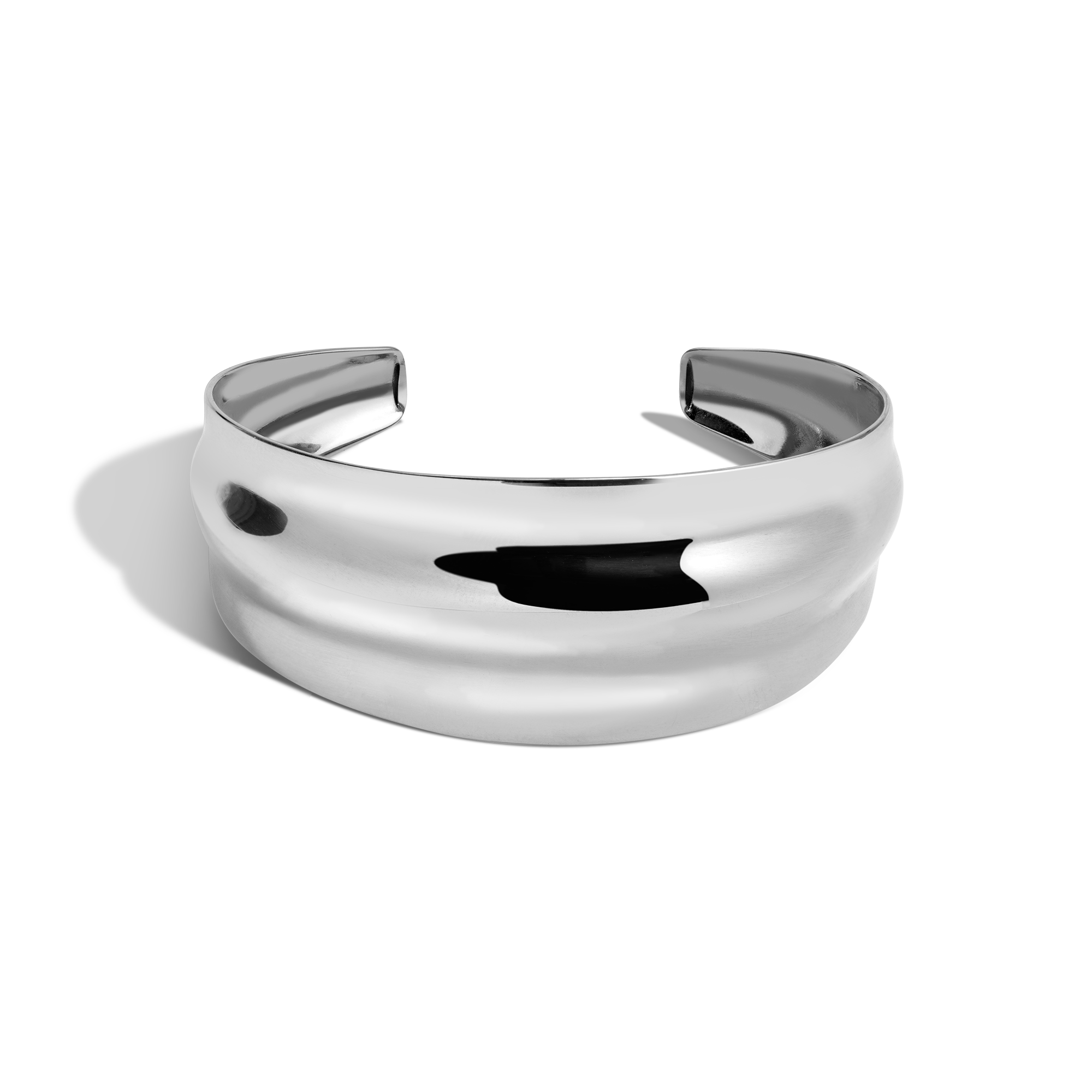 Tidal Cuff Bracelet Stainless Steel White Gold One-size First