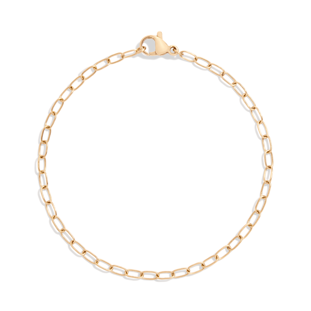 Unbreakable Mini Paperclip Chain Bracelet Stainless Steel Yellow Gold 6.5in 7in 7.5in First