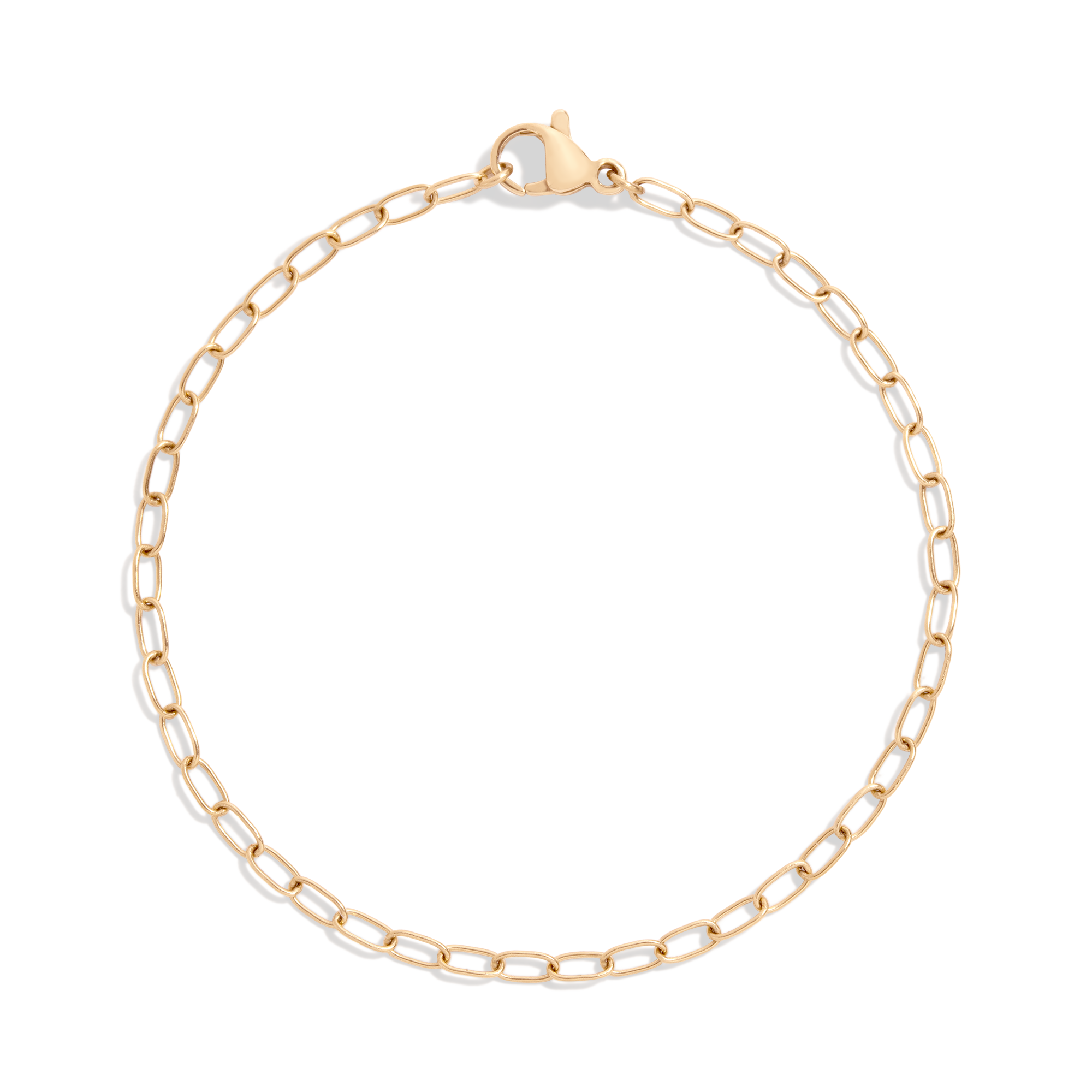Unbreakable Mini Paperclip Chain Bracelet Stainless Steel Yellow Gold 6.5in 7in 7.5in First
