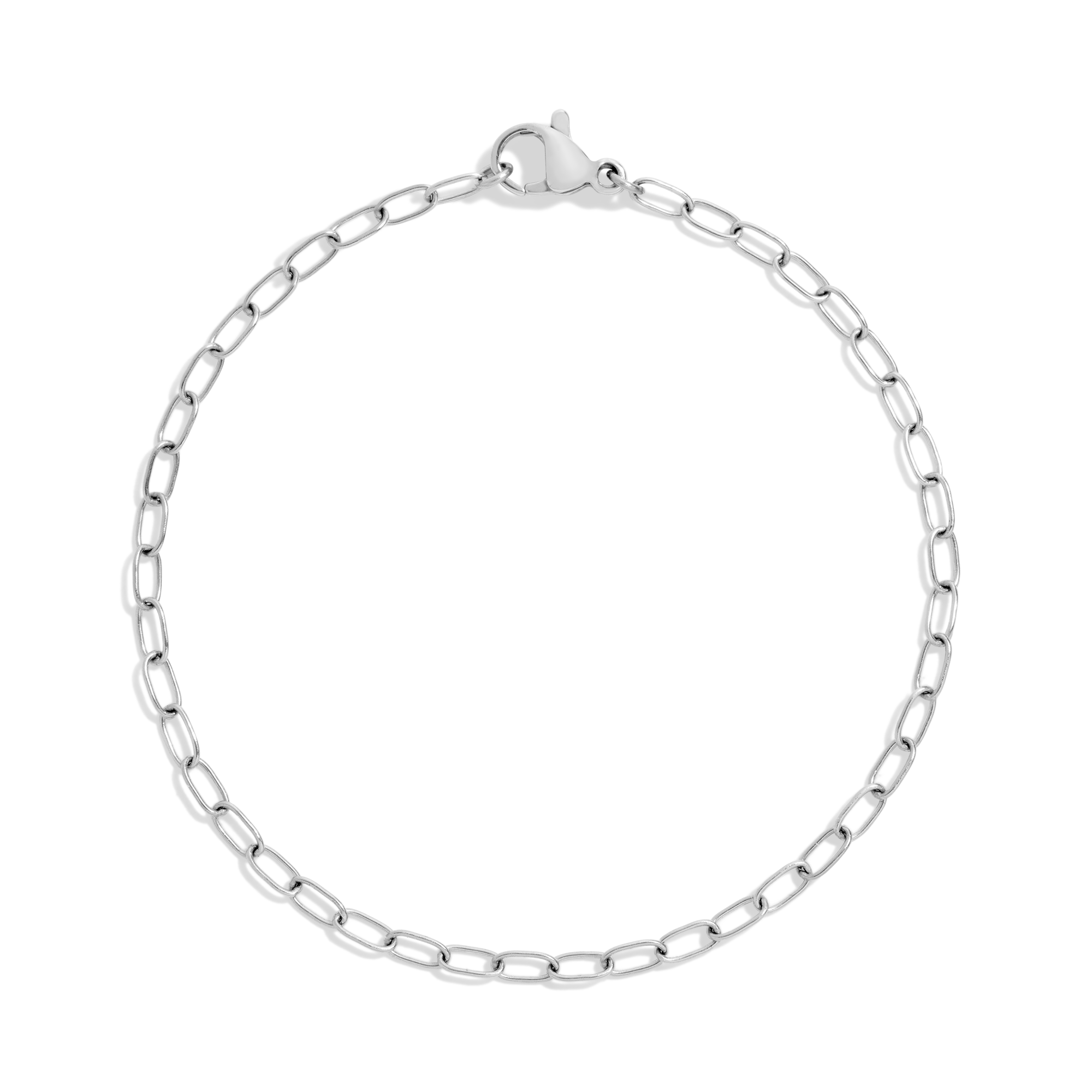 Unbreakable Mini Paperclip Chain Bracelet Stainless Steel White Gold 6.5in 7in 7.5in First