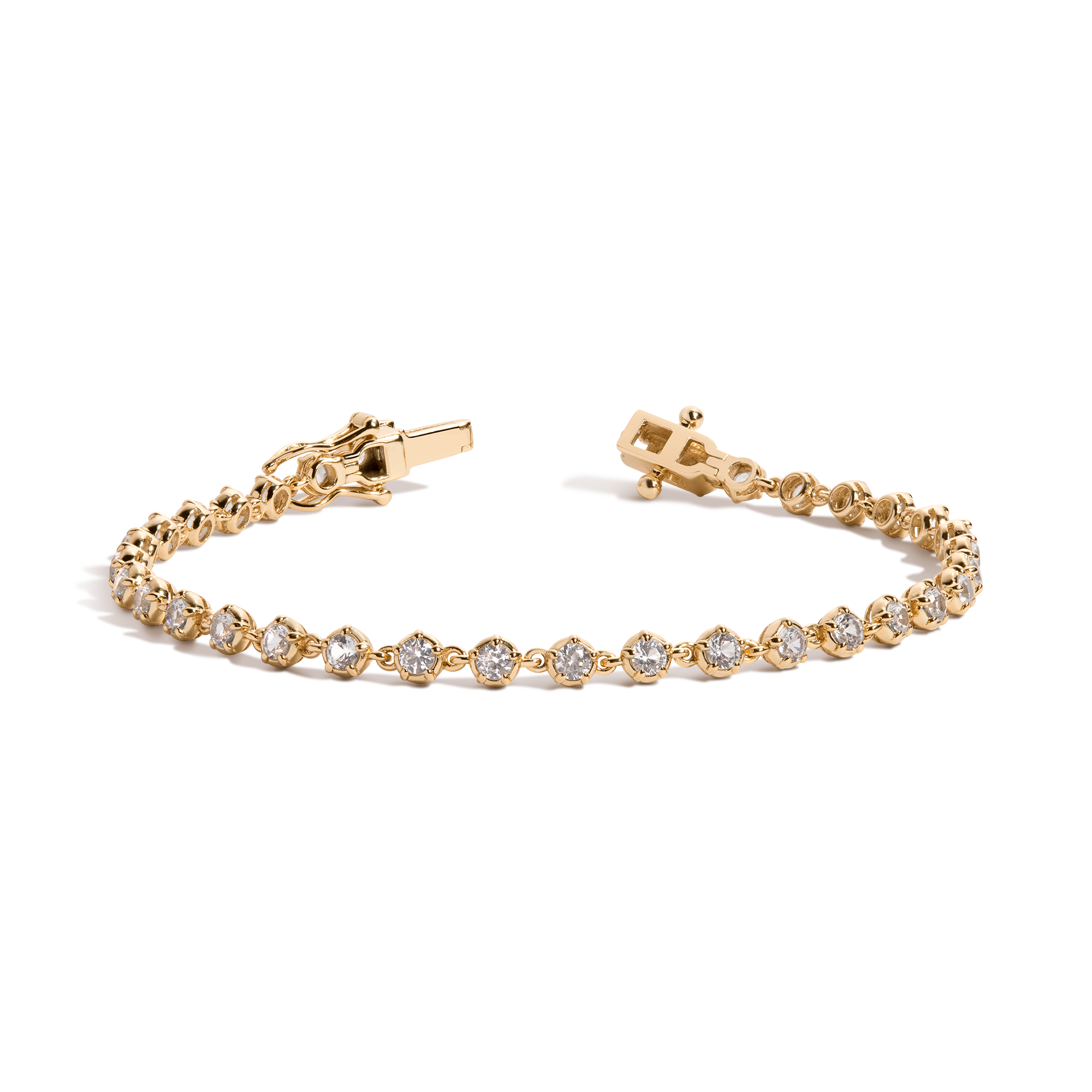 Lab Grown White Sapphire Georgian Tennis Bracelet