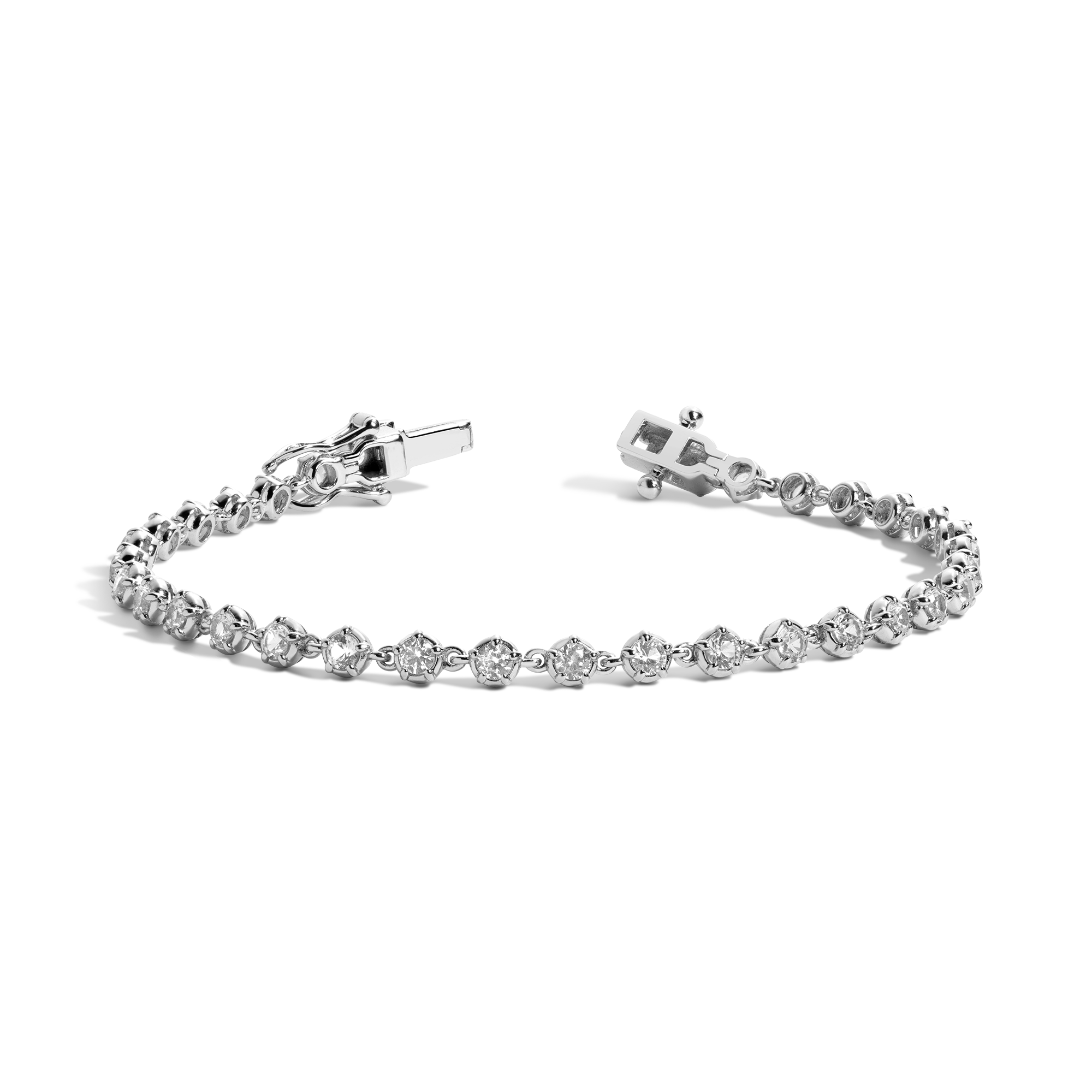 Lab Grown White Sapphire Georgian Tennis Bracelet