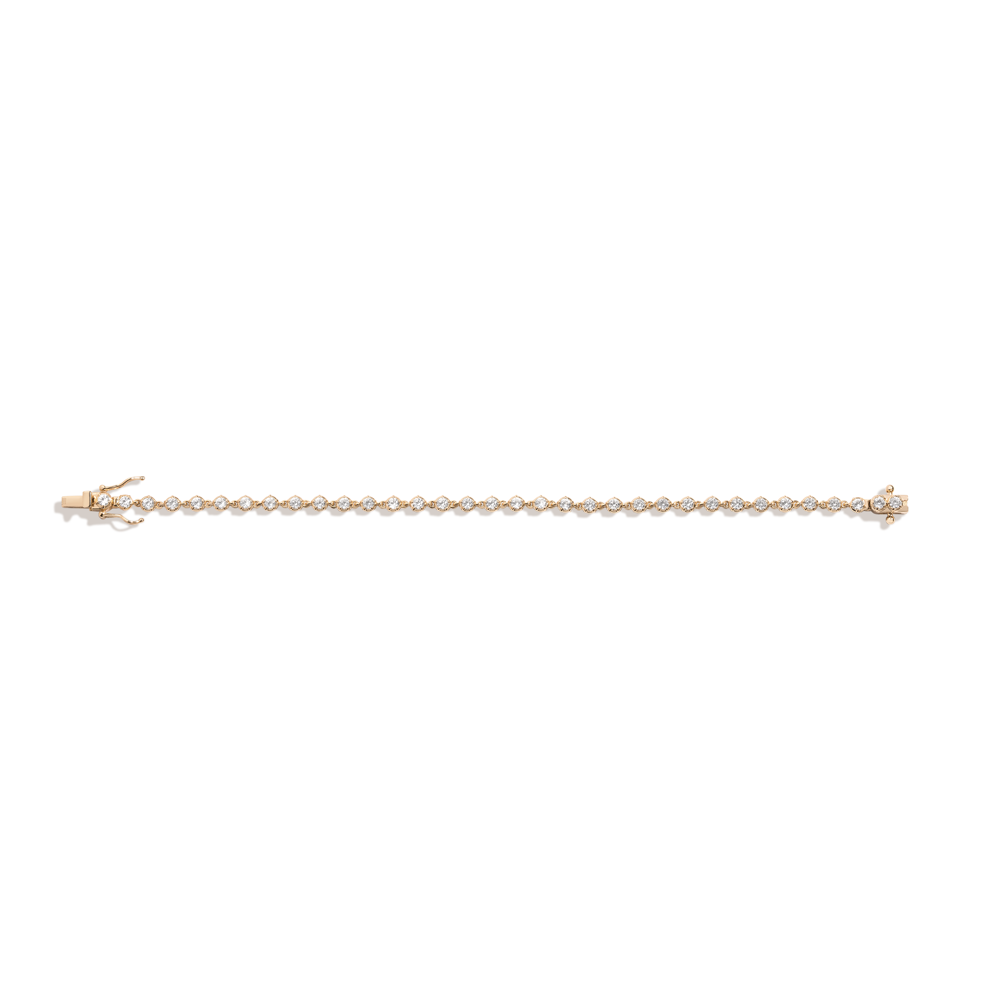 Lab Grown White Sapphire Georgian Tennis Bracelet