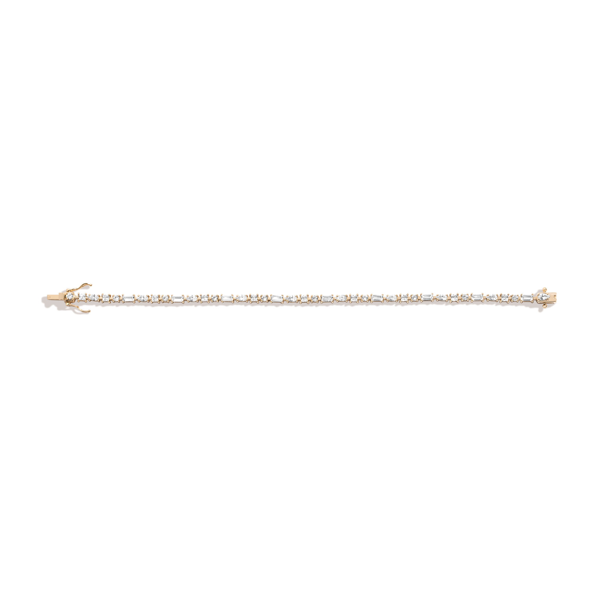 Lab Grown White Sapphire Mosaic Tennis Bracelet