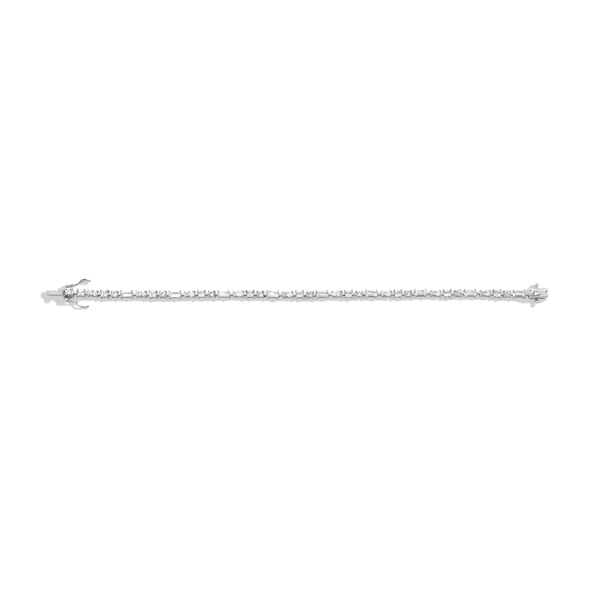 Lab Grown White Sapphire Mosaic Tennis Bracelet