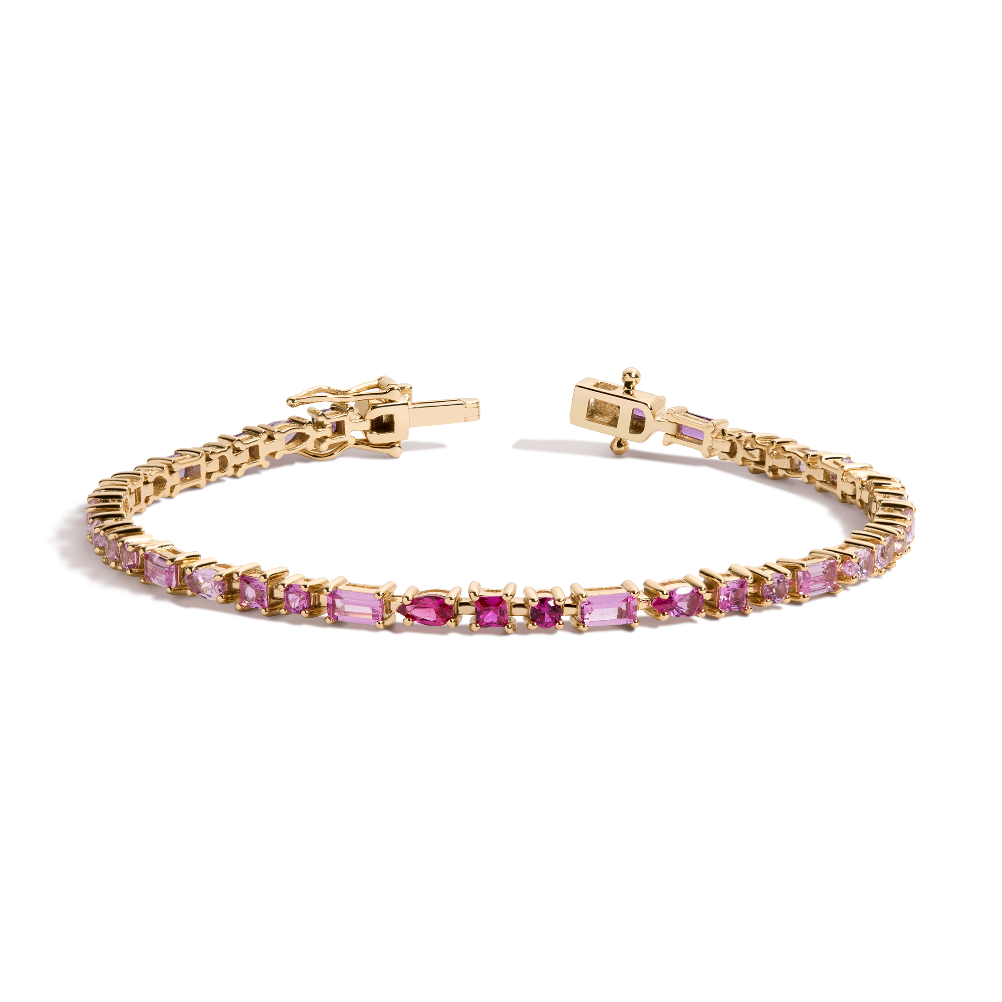 Pink Ombré Mosaic Tennis Bracelet