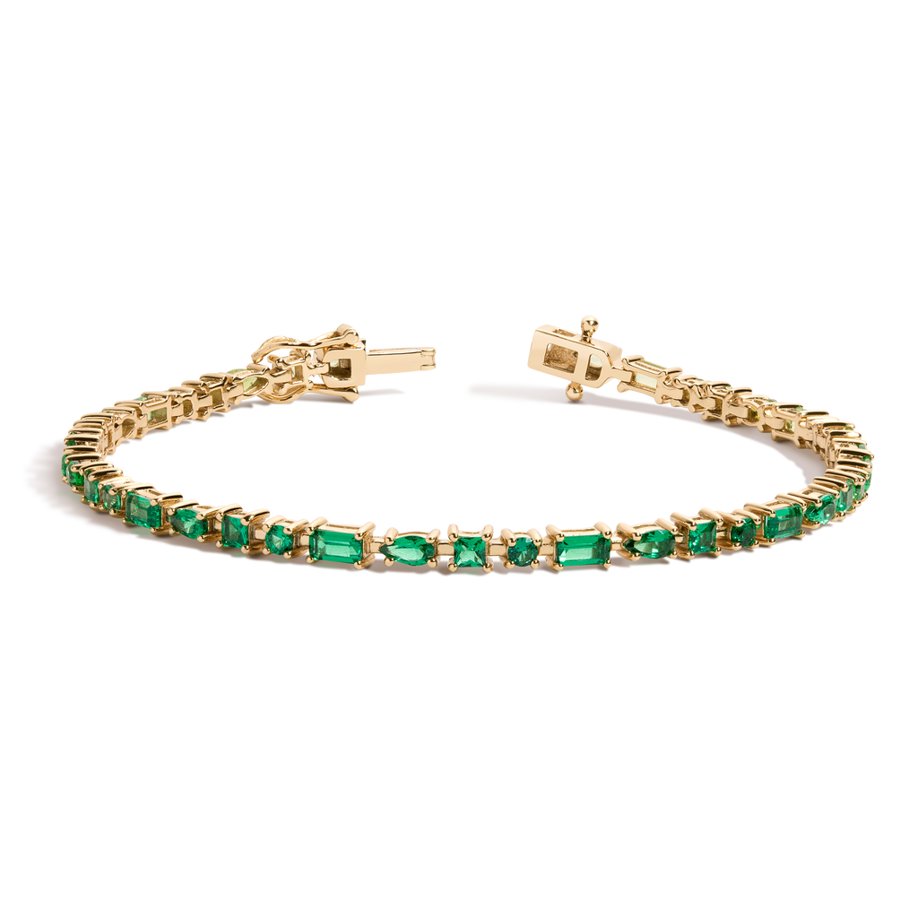 Green Ombré Mosaic Tennis Bracelet