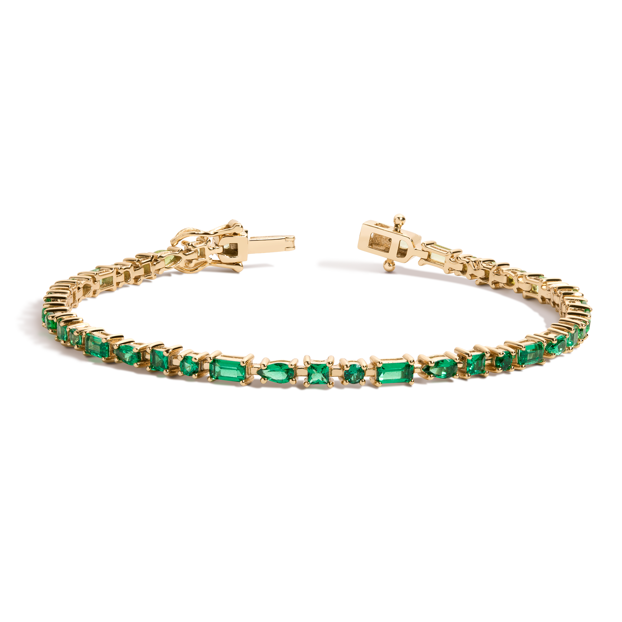 Green Ombré Mosaic Tennis Bracelet