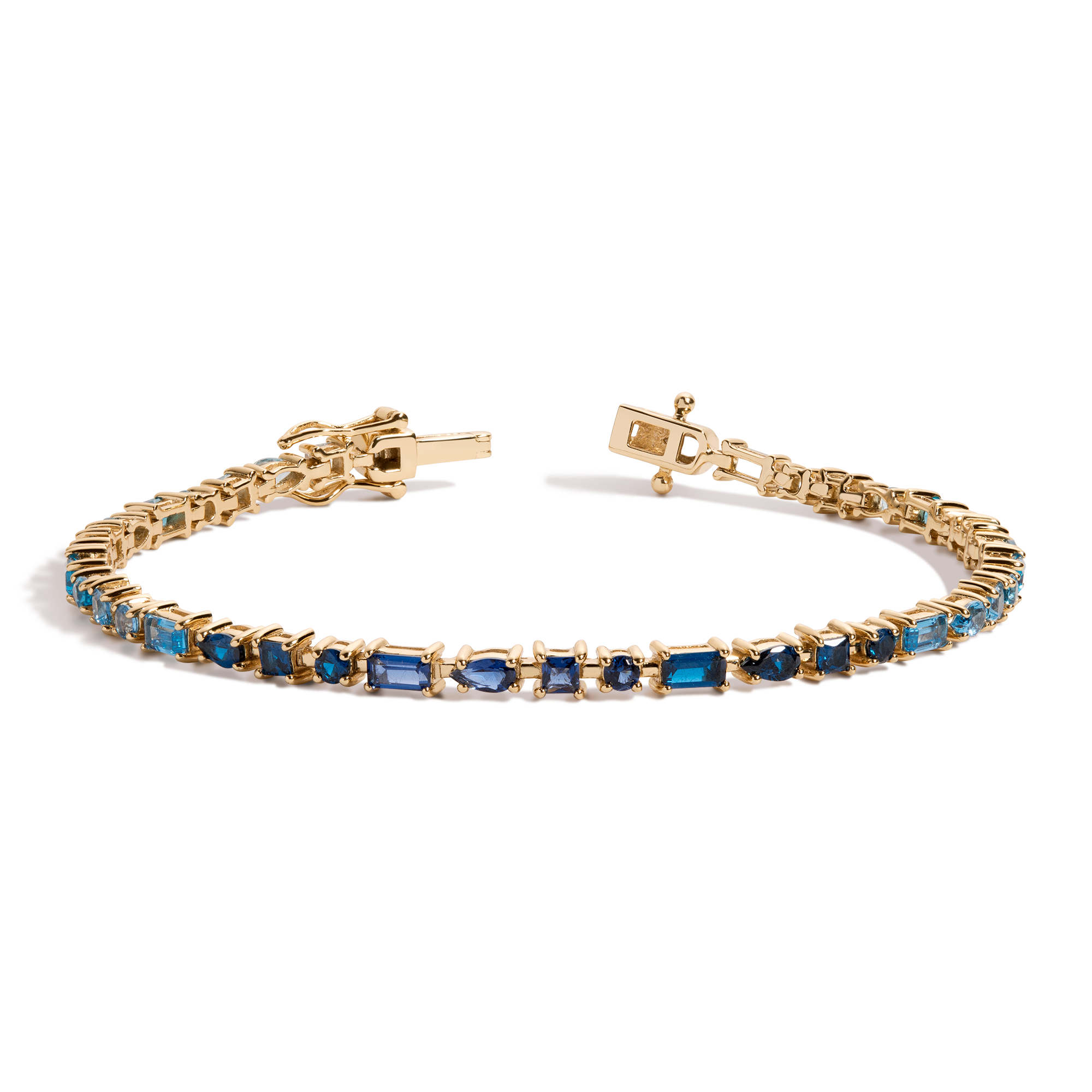 Blue Ombré Mosaic Tennis Bracelet