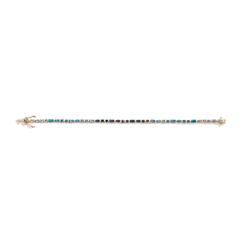 Blue Ombré Mosaic Tennis Bracelet