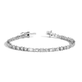 Lab Grown White Sapphire Mosaic Tennis Bracelet