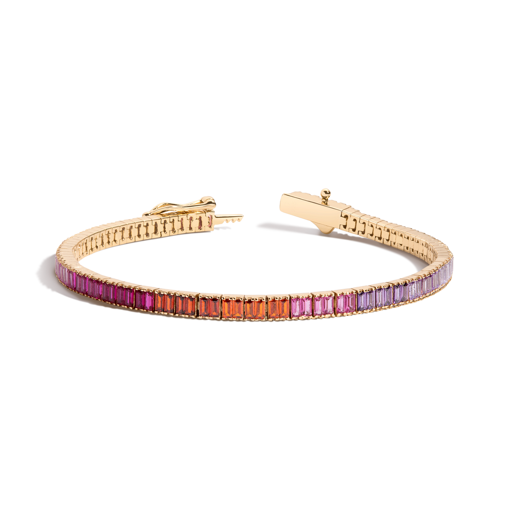 Pink Ombré Baguette Tennis Bracelet