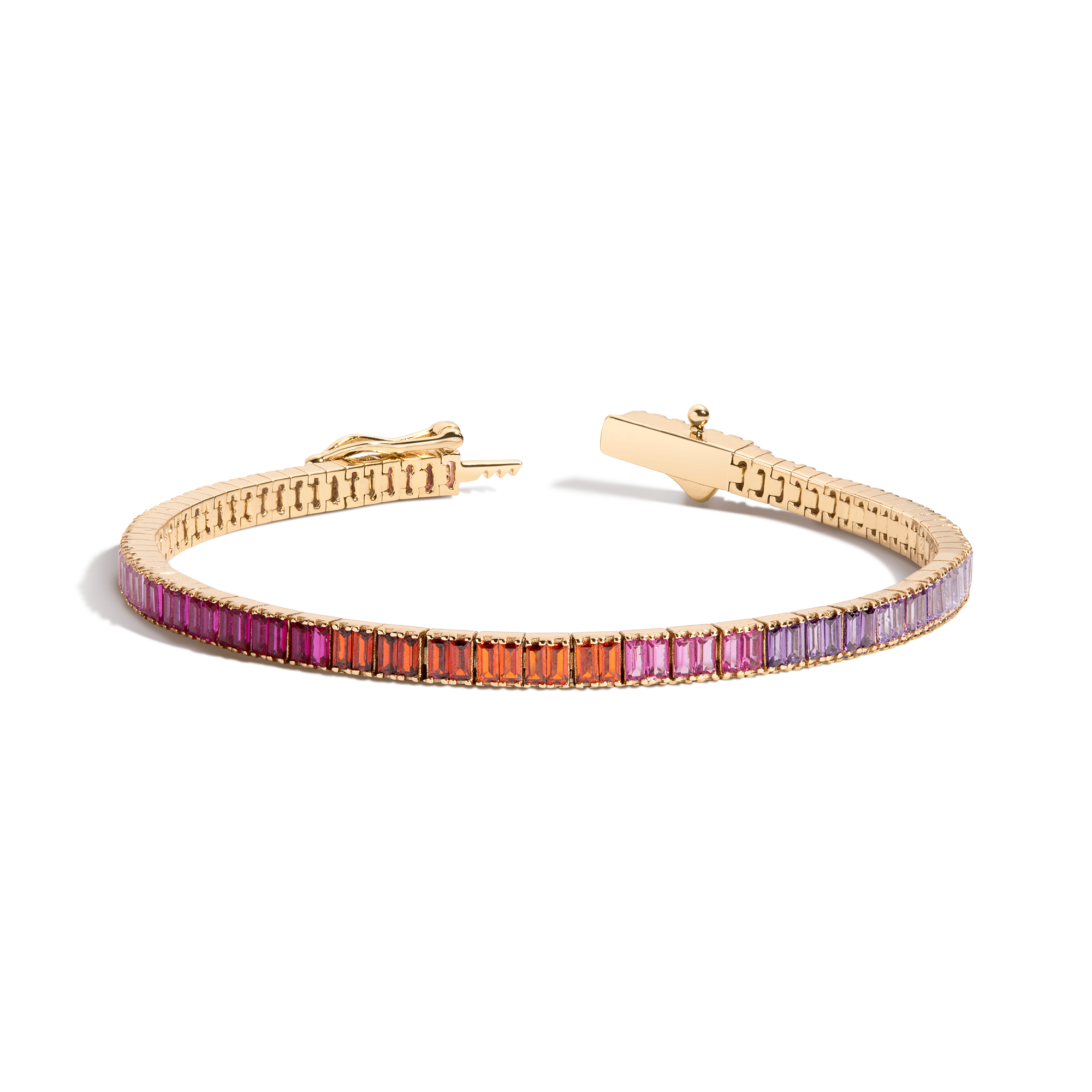 Pink Ombré Baguette Tennis Bracelet