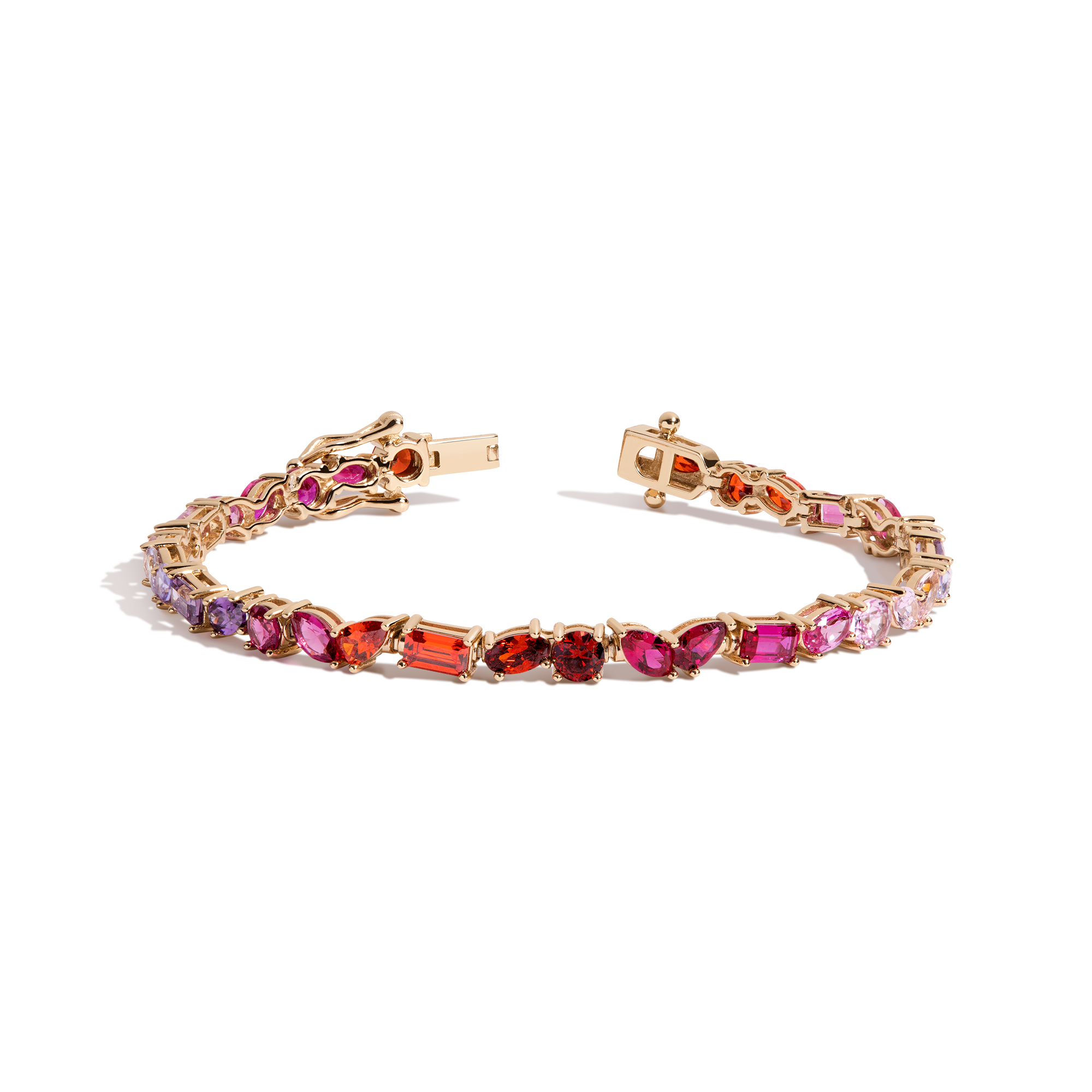 Pink Ombré Mixed Shape Tennis Bracelet