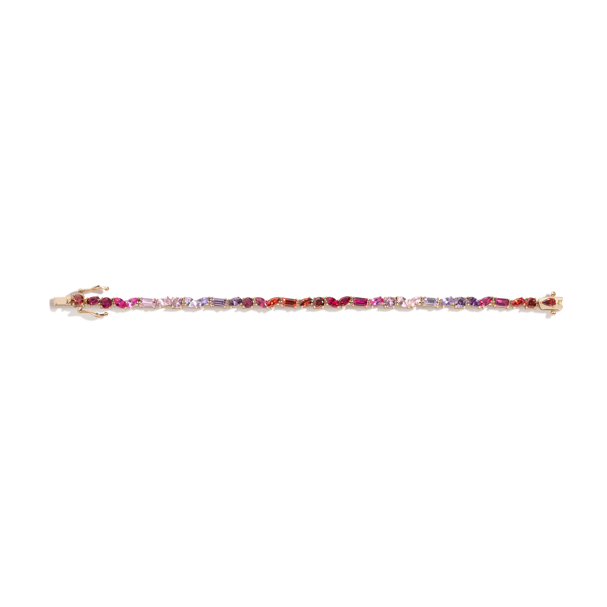 Pink Ombré Mixed Shape Tennis Bracelet