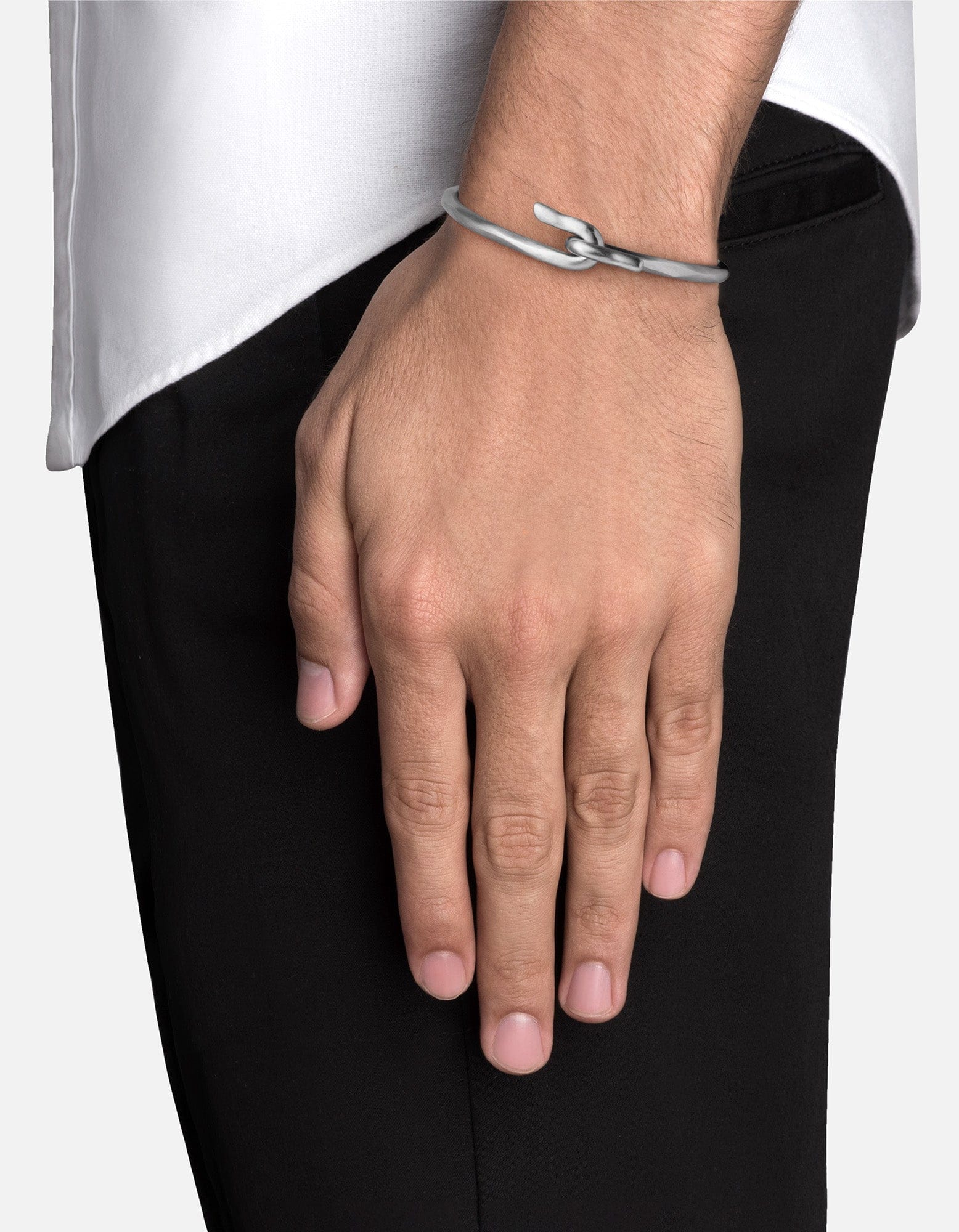 Spring Cuff, Matte Silver