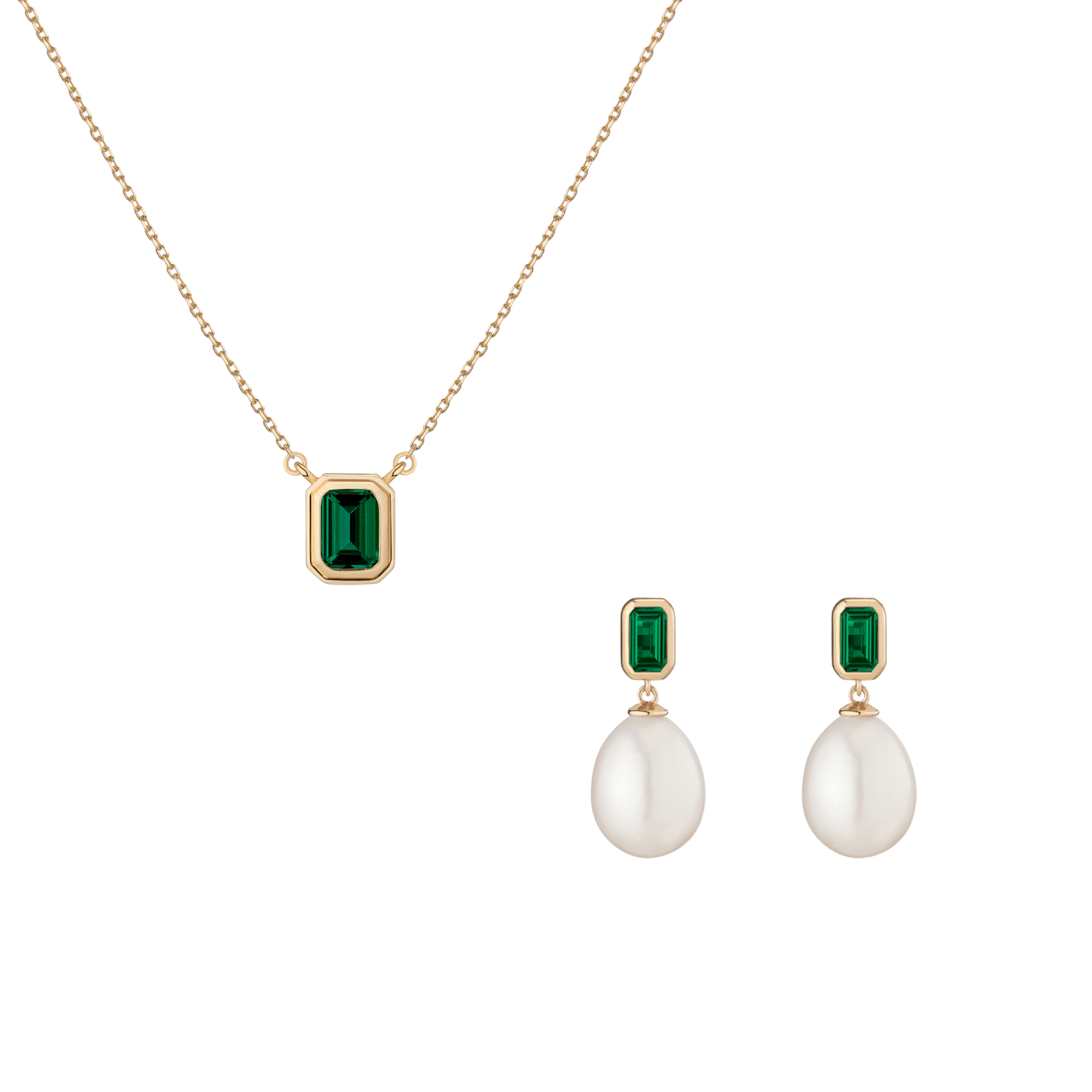 Lab Grown Emerald Heirloom Set