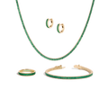 Lab Grown Green Emerald Baguette Set
