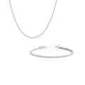 Lab Grown White Sapphire Tennis Set