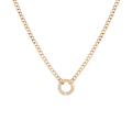 Curb Chain Charm Necklace - White Sapphire Bail