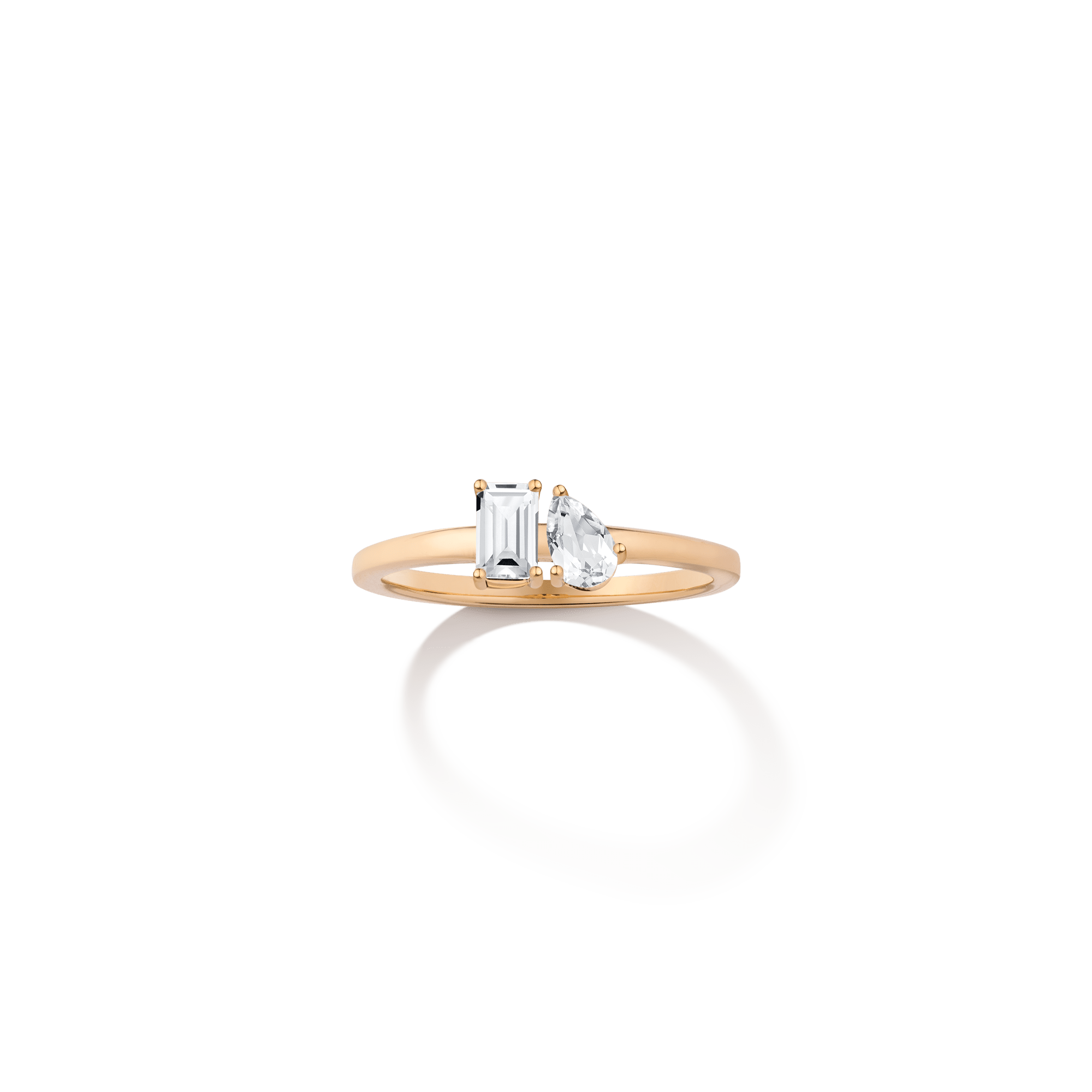 Toi et Moi Gemstone Mini Classic Ring - Amethyst & Red Ruby
