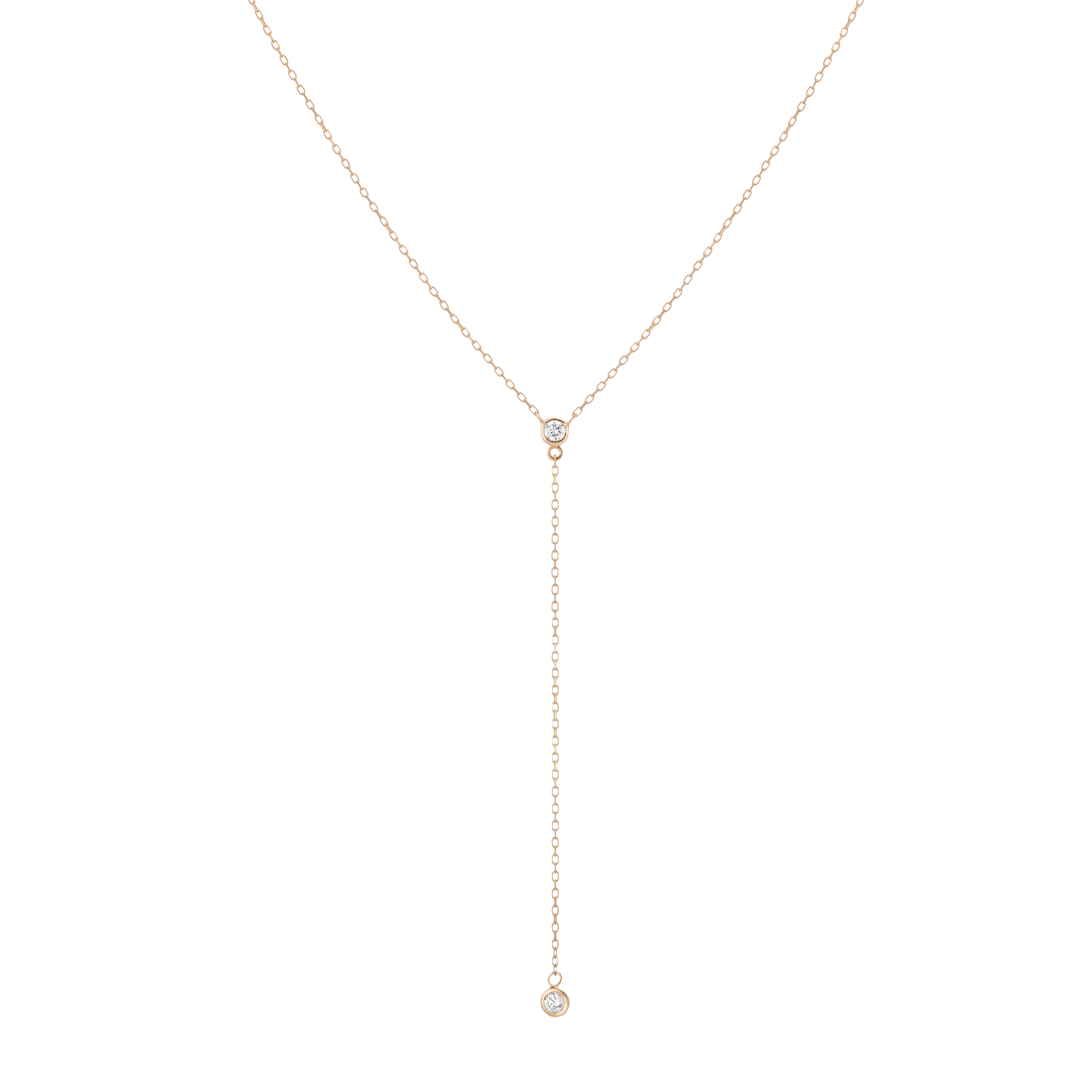 Diamond Bezel Lariat Necklace