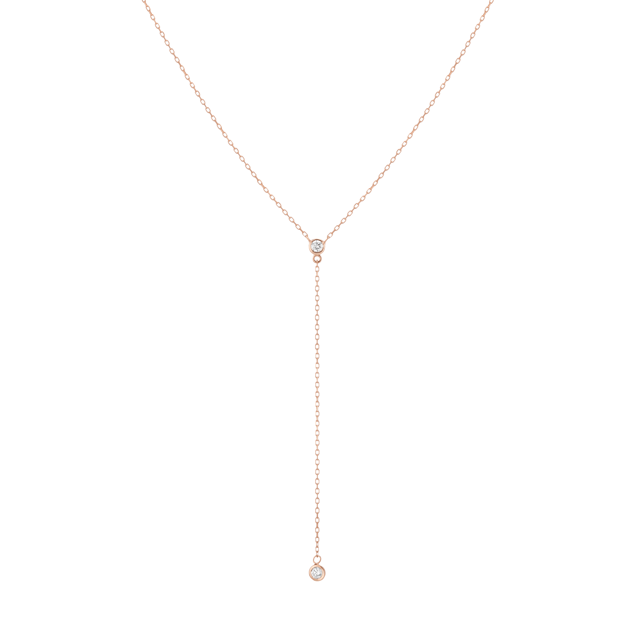 Diamond Bezel Lariat Necklace